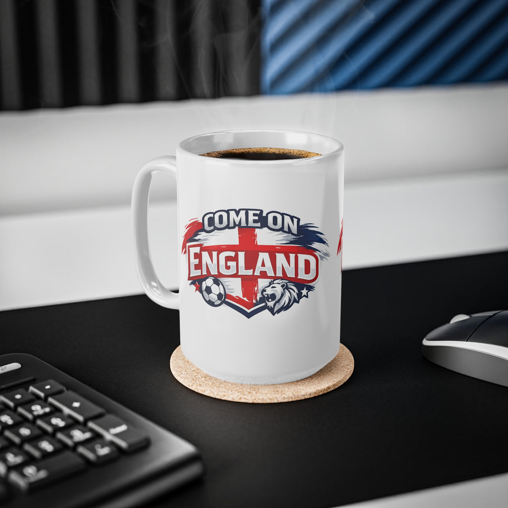 Come On England Soccer Fan Mug — 11oz & 15oz Ceramic Football Supporter Cup