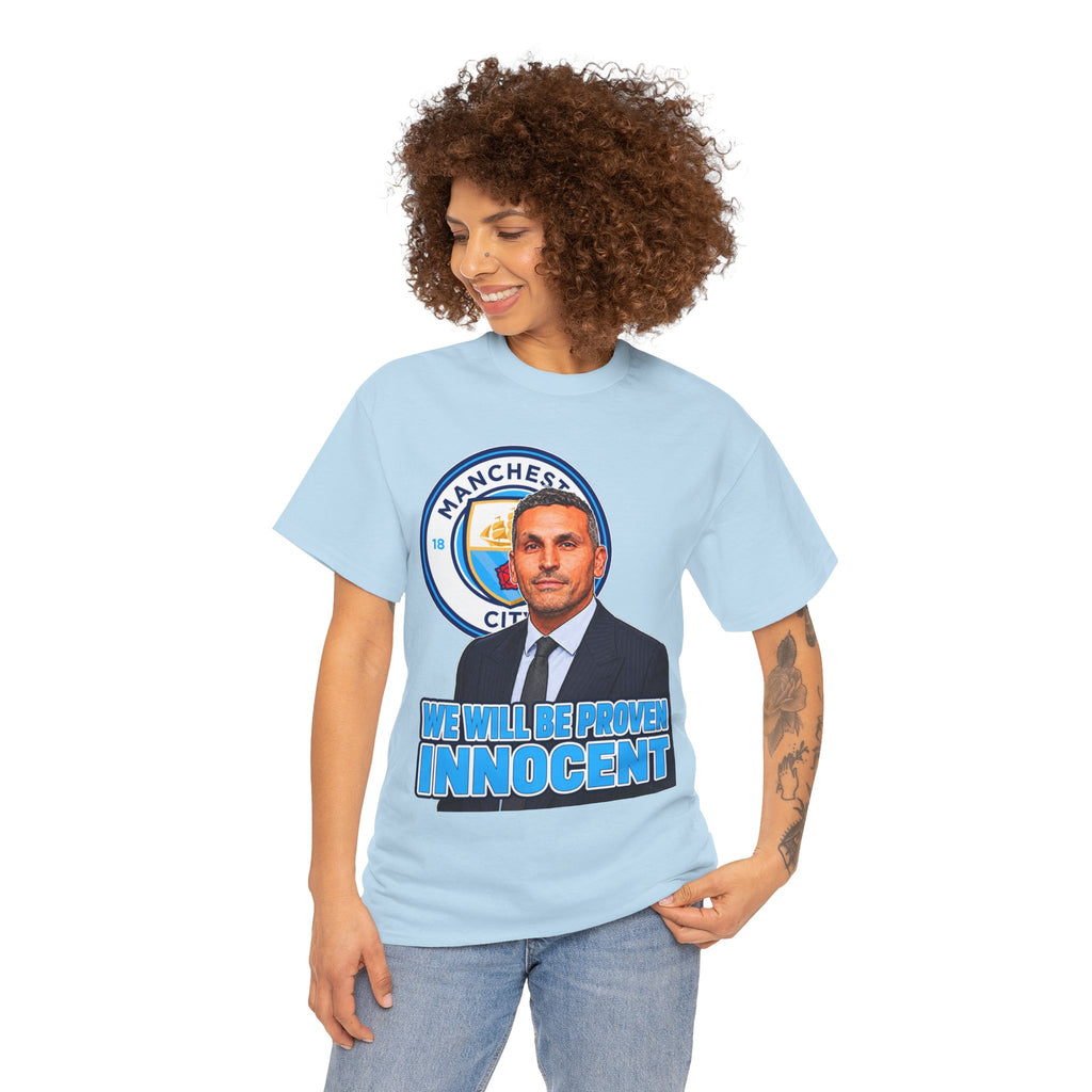 Manchester City “We Will Be Proven Innocent” Fan Cotton T-Shirt