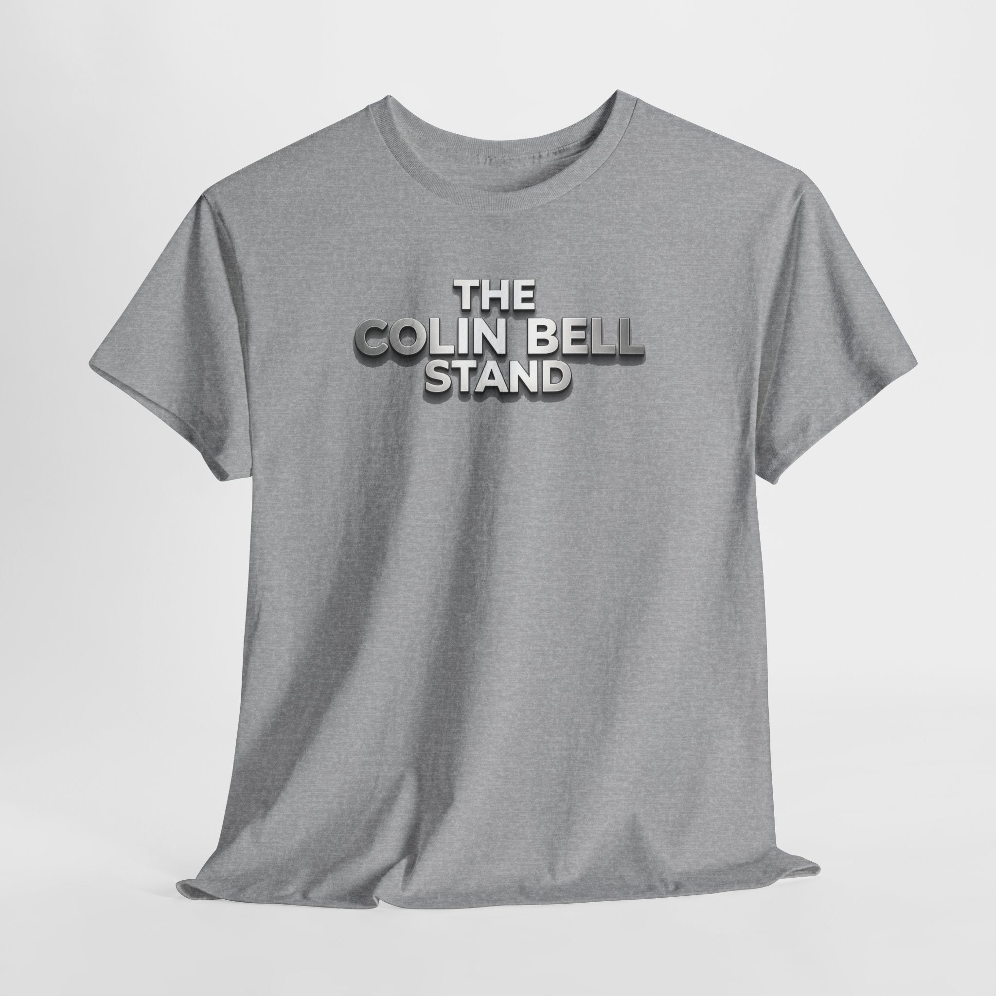 T-Shirt — “The Colin Bell Stand” Retro Chrome Text Tee