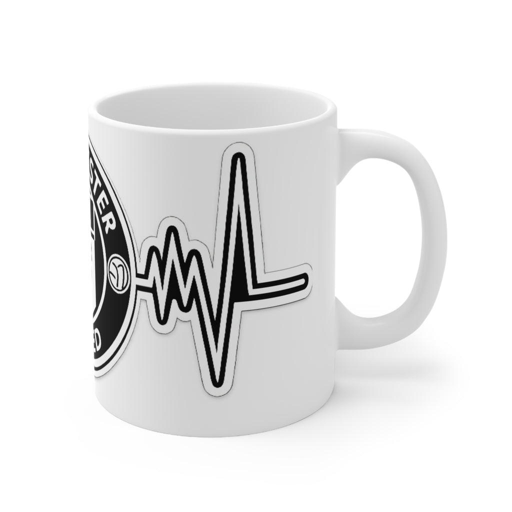 Manchester United Inspired Heartbeat Mug — Ceramic Coffee Cup (11oz & 15oz)