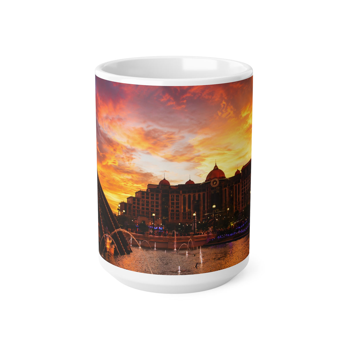Epic Universe Sunset Ceramic Mug — Vibrant Sunset Skyline Coffee Cup (11oz & 15oz)
