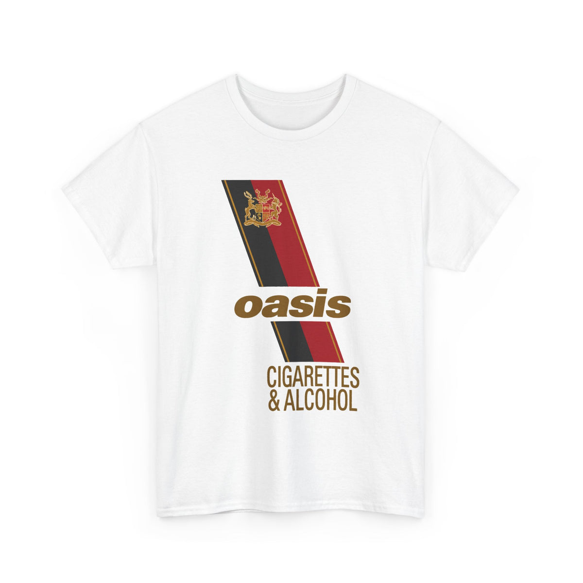 Oasis Cigarettes & Alcohol Inspired Unisex Heavy Cotton T -Shirt / Tee