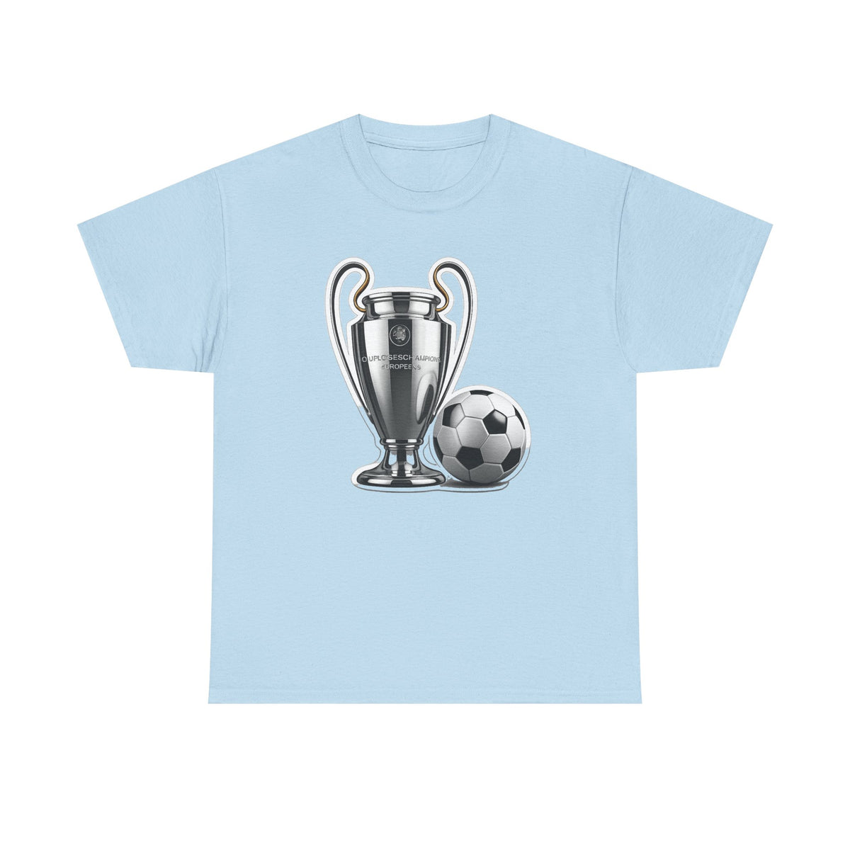 European Cup / Champions League Trophy & Ball Graphic Cotton T-Shirt