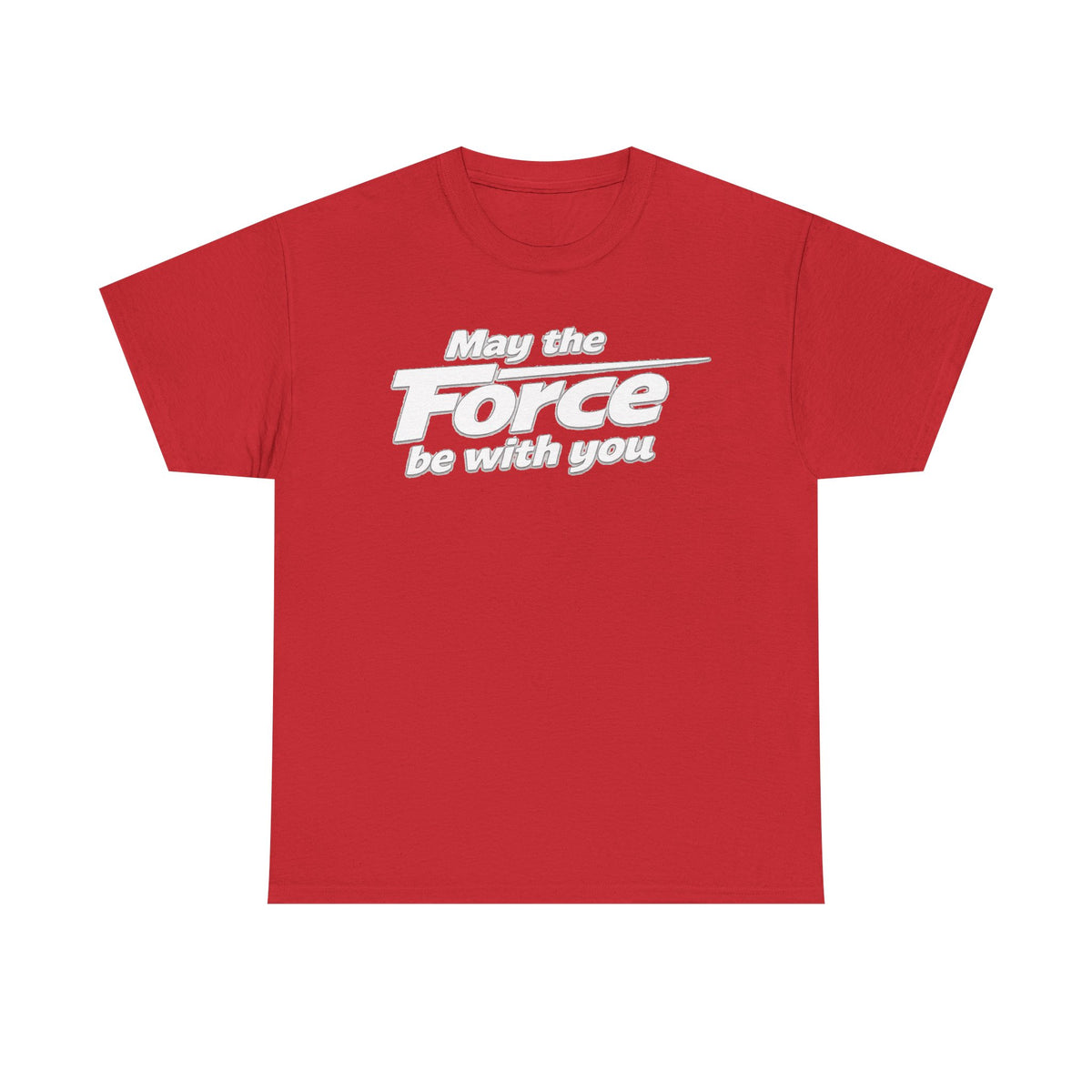"May the Force Be With You" Retro Embossed Graphic T‑Shirt —