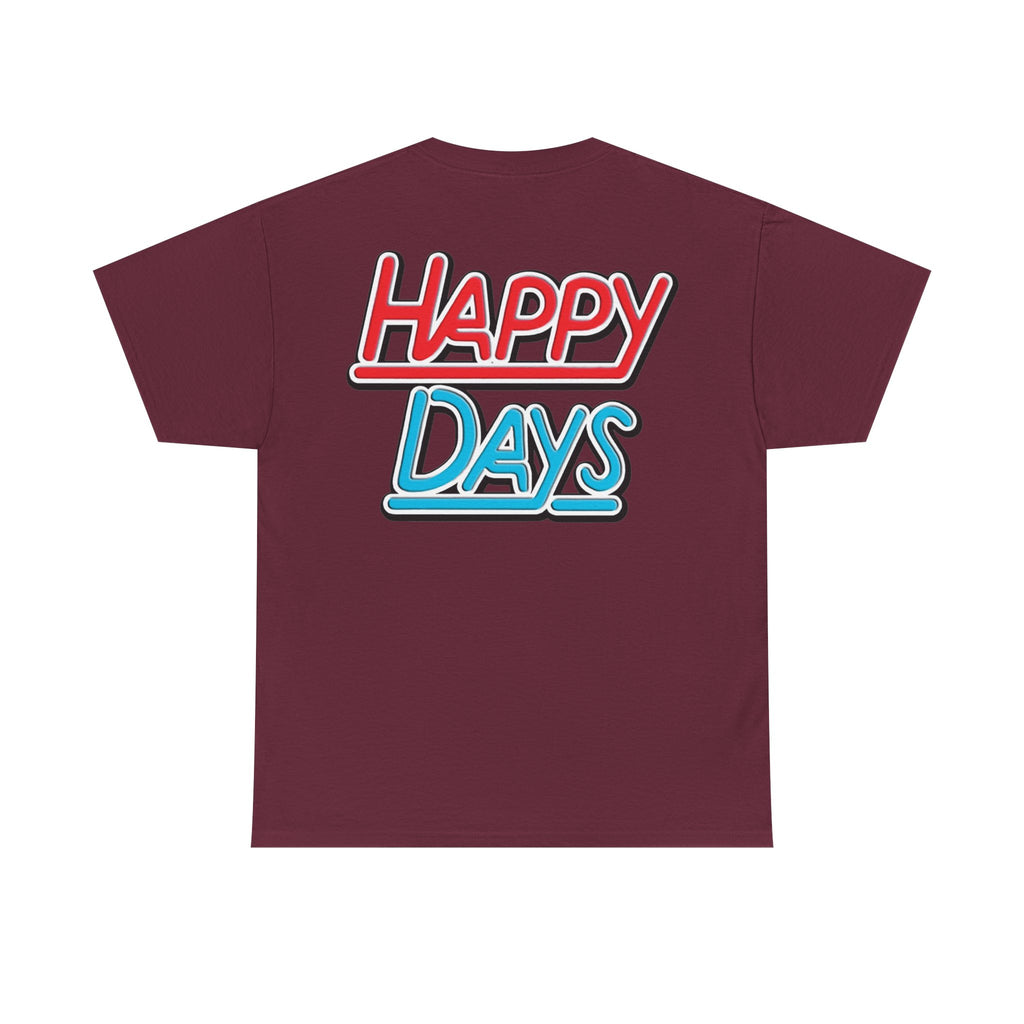 Happy Days Cast Caricature Tee — Retro 70s Sitcom Graphic T-Shirt
