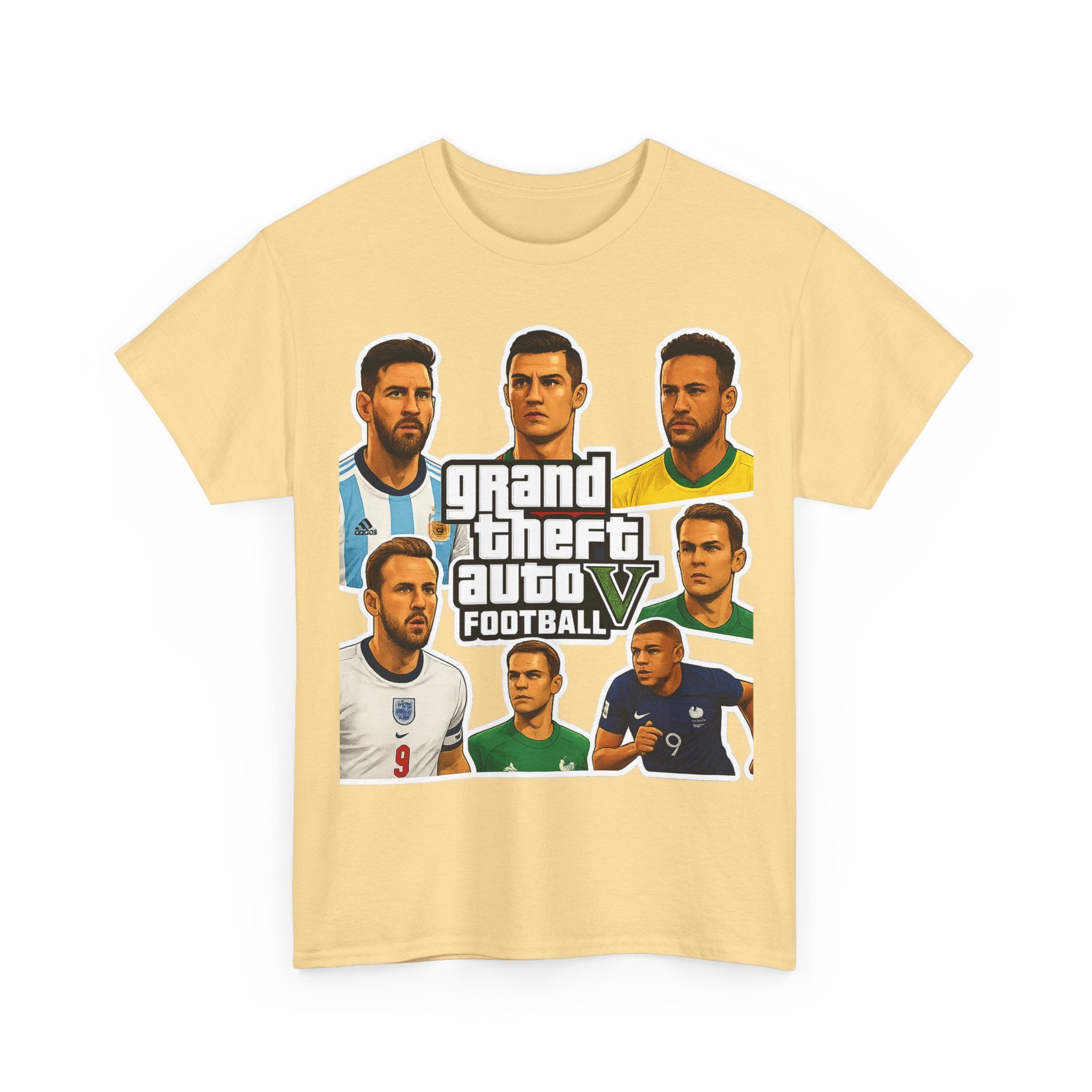 Graphic Tee — 'Grand Theft Auto V Football' Soccer Players Collage Shirt