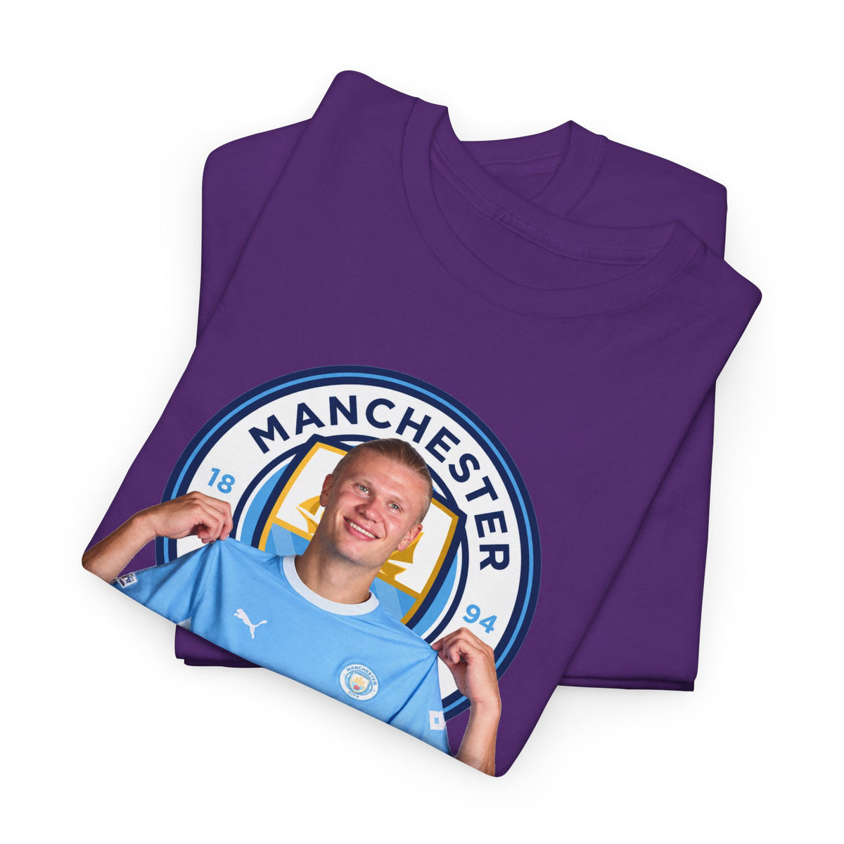 Manchester City Erling Haaland Inspired Cotton T-Shirt Tee — Player Celebratory Graphic T-Shirt
