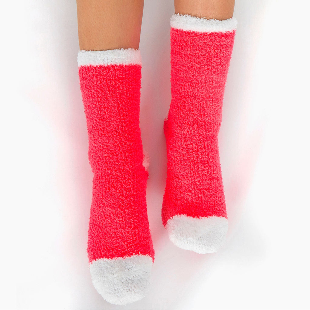 4 Pack Ladies Cosy Soft Fulffy Slipper Bed Socks with Grips
