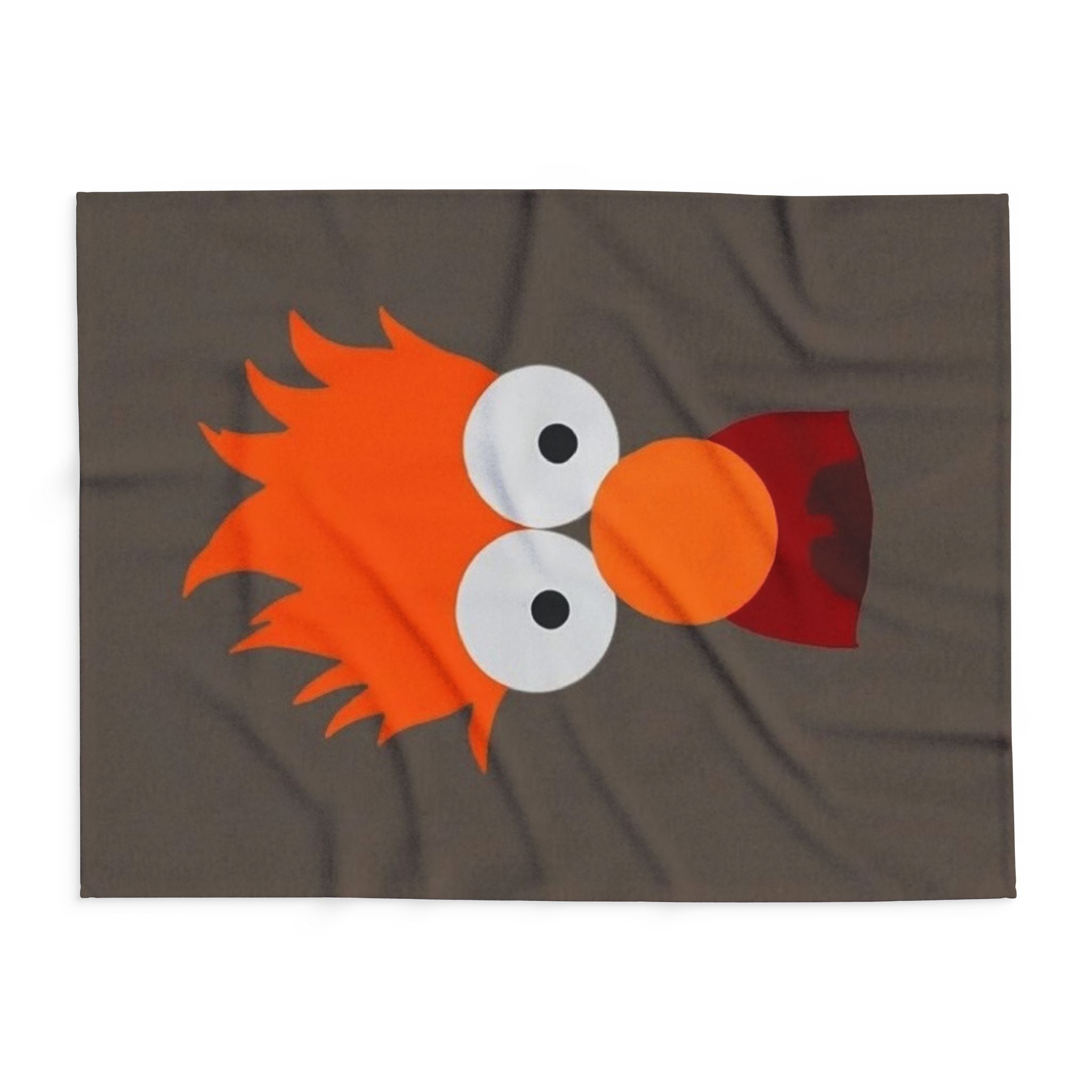 Becker Inspired Orange Fuzzy Character Fleece Blanket – Cute Cartoon Face Cozy Throw