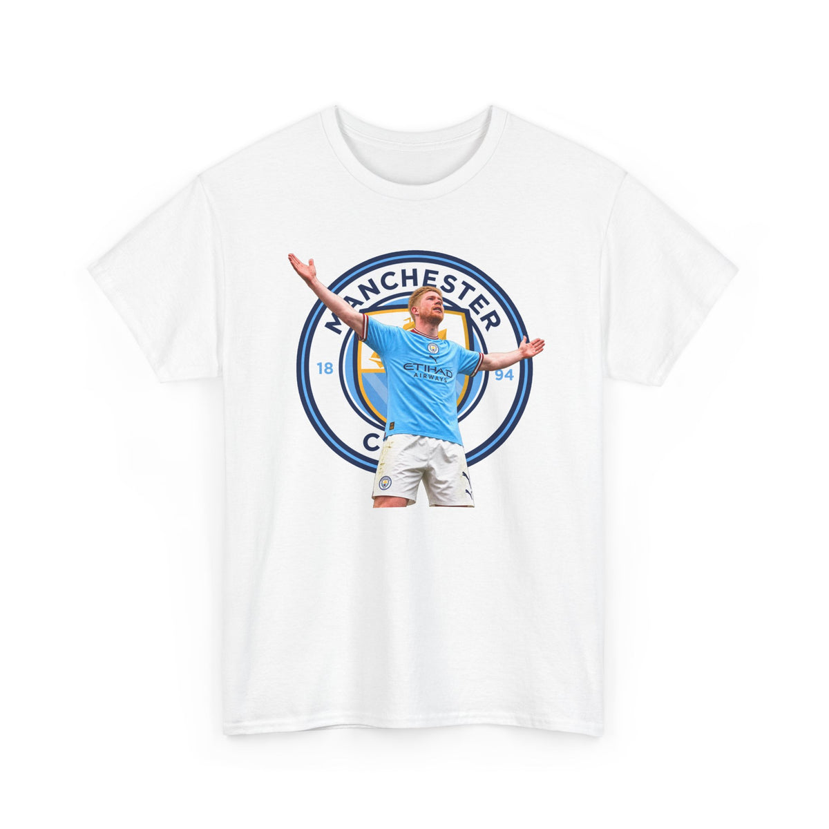 Kevin De Bruyne Manchester Football Club Legend Cotton T-Shirt — Player Celebration Graphic T-Shirt