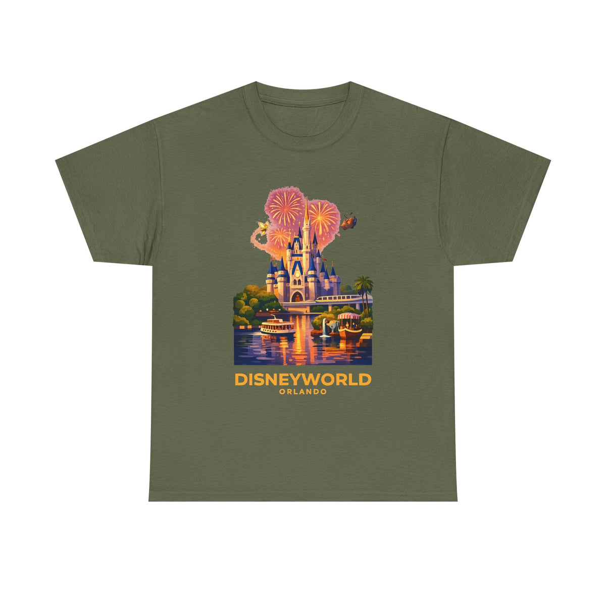 Disney World Castle Orlando Fireworks Cotton T‑Shirt