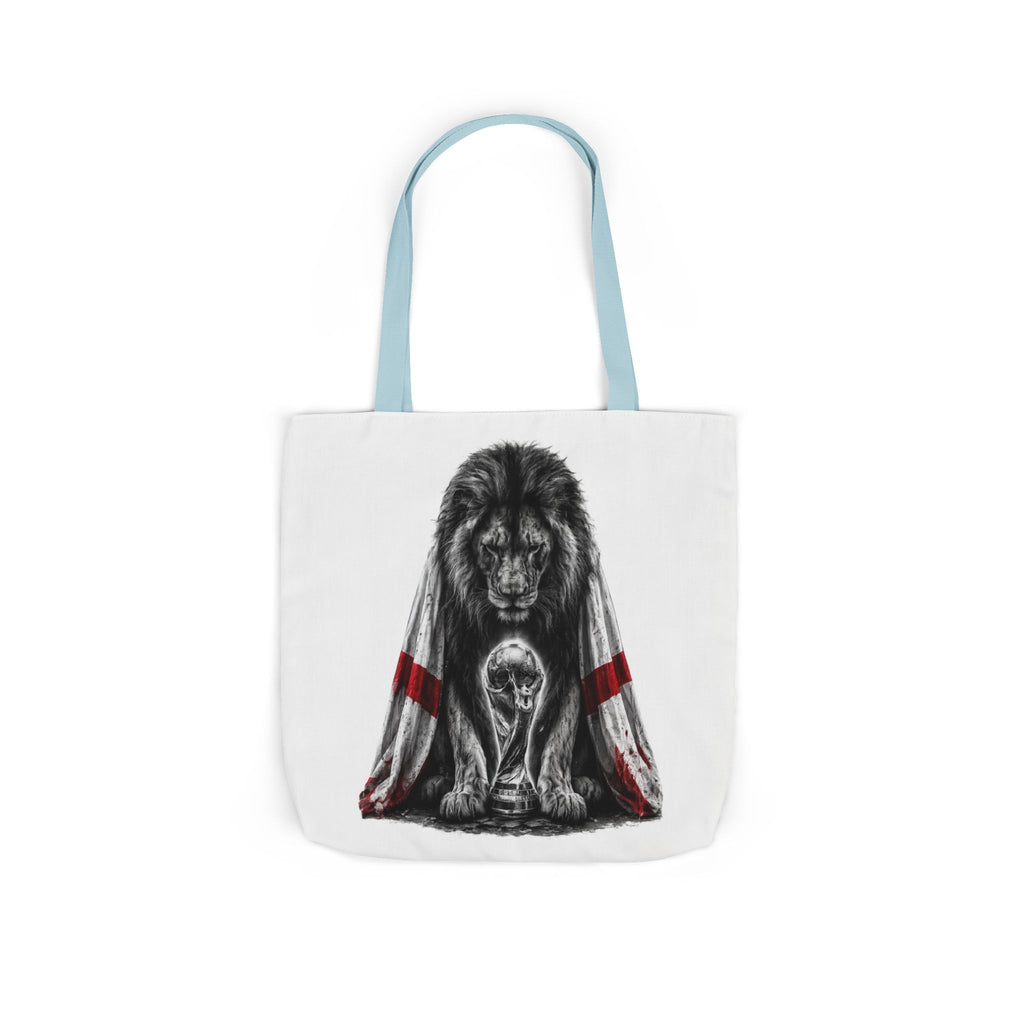 England Lion Guardian Canvas Tote — Protective Lion & Cub Illustration Tote Bag