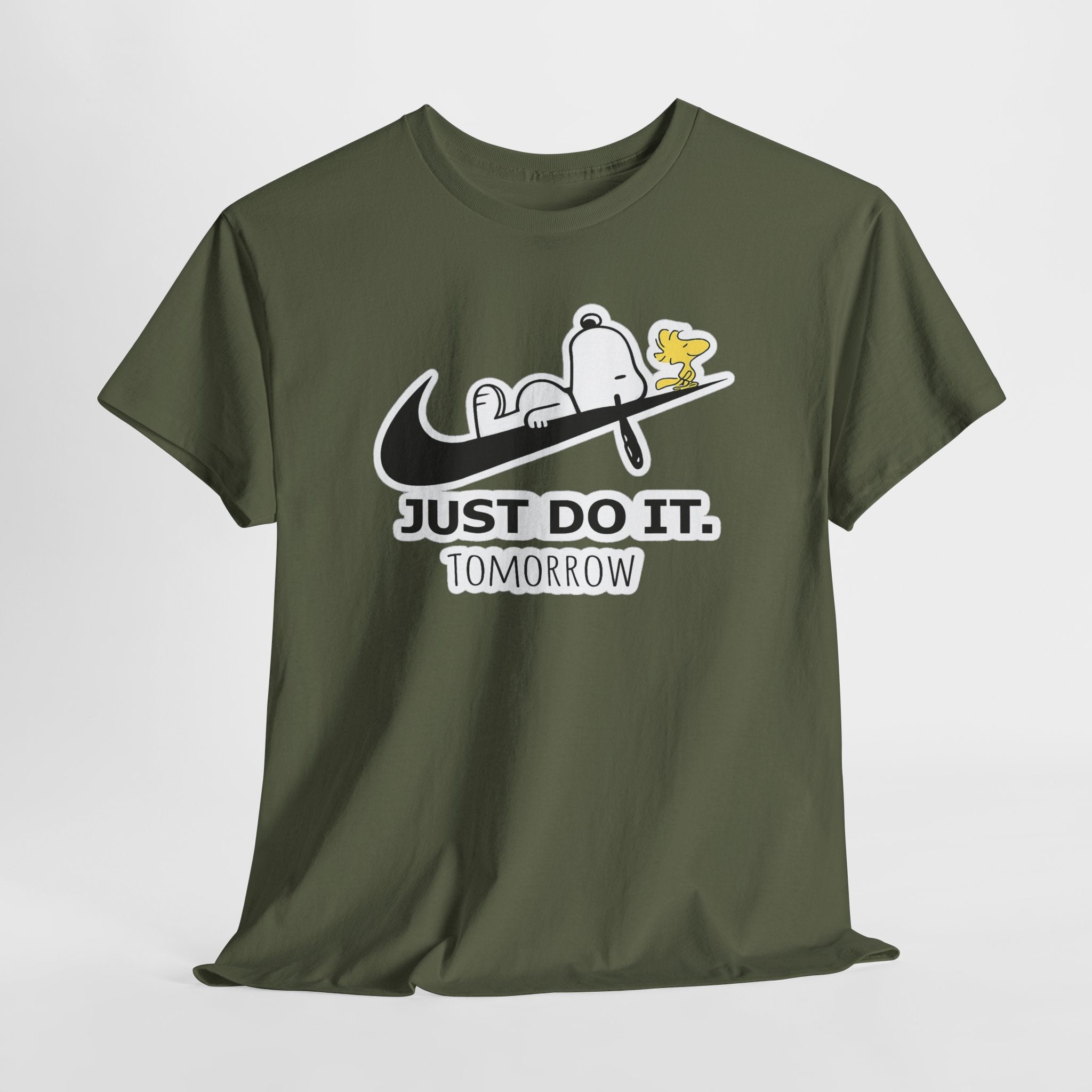 Snoopy "Just Do It Tomorrow" Graphic Cotton T-Shirt