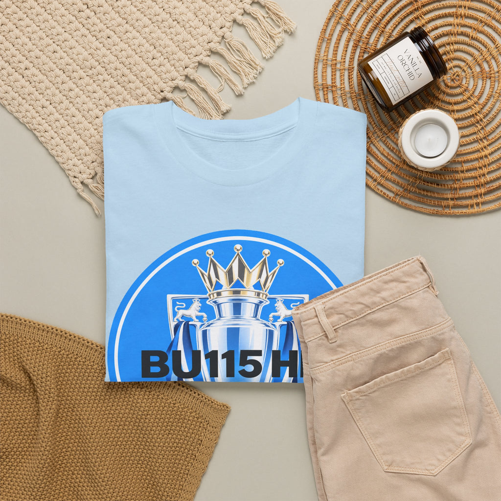 Manchester City Anti Premier League Charges Cotton T-Shirt — 'BU11SH1T' Blue Crown Football Shirt