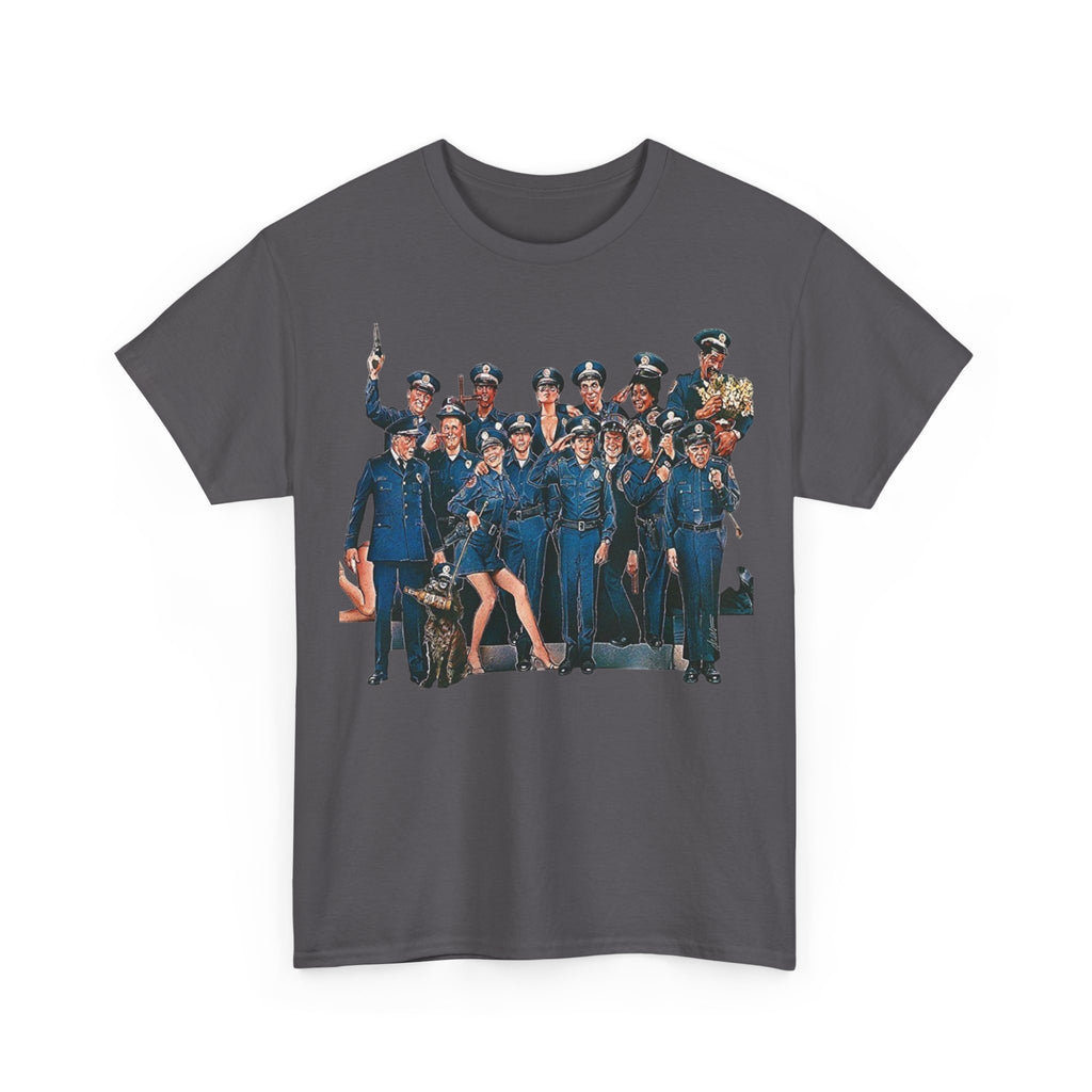 Police Academy Movie Inspired Cotton T‑Shirt — Retro Squad Photo Tee
