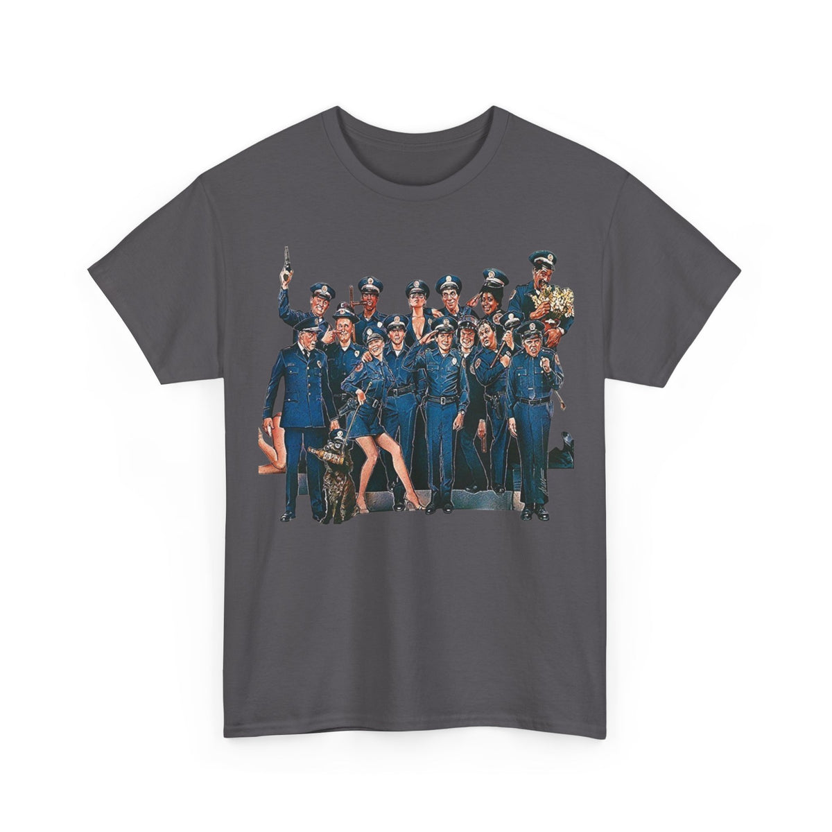 Police Academy Movie Inspired Cotton T‑Shirt — Retro Squad Photo Tee