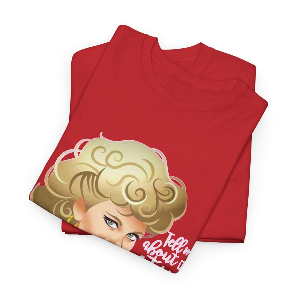 Retro Glam T‑Shirt — 'Tell Me About It, Stud' Vintage Pop Art Tee