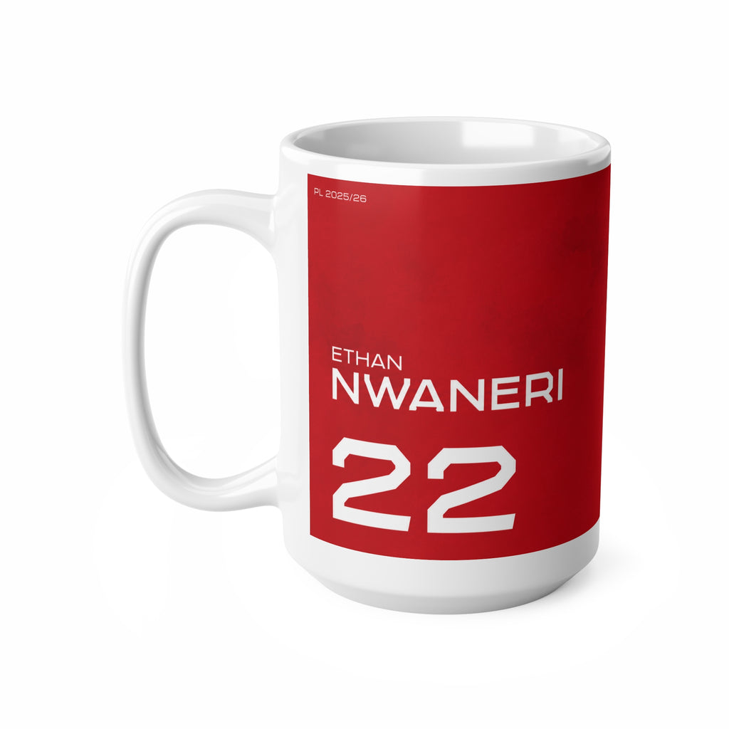 Ethan Nwaneri Arsenal Champions Ceramic Mug — Football Player Red 11oz/15oz