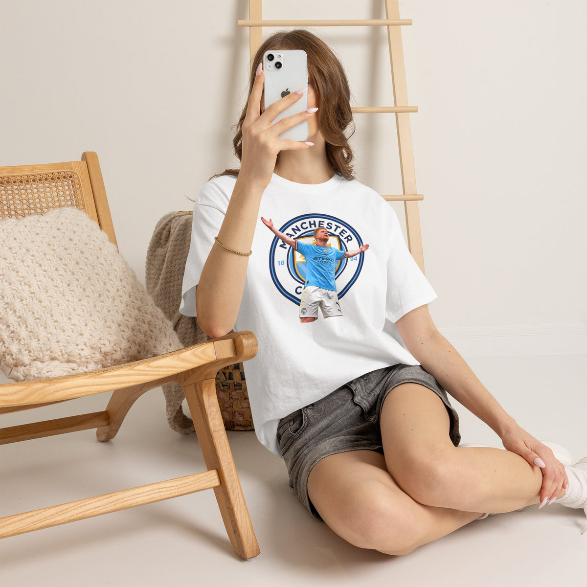 Kevin De Bruyne Manchester Football Club Legend Cotton T-Shirt — Player Celebration Graphic T-Shirt