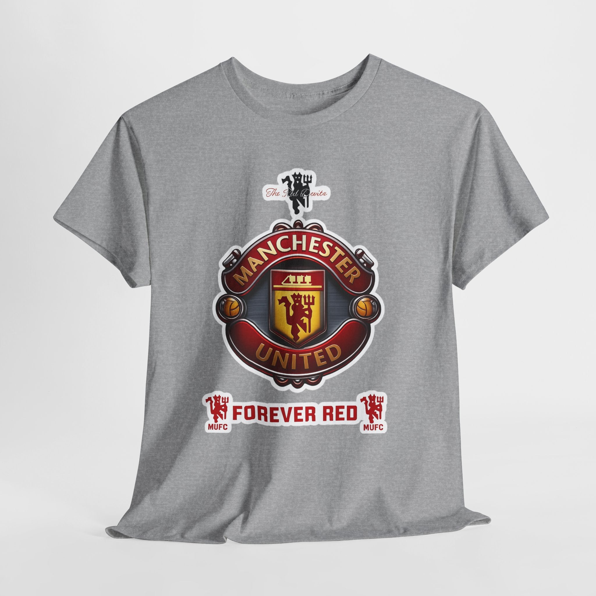 Manchester United Inspired Football Crest Tee — "Forever Red" Supporter Shirt