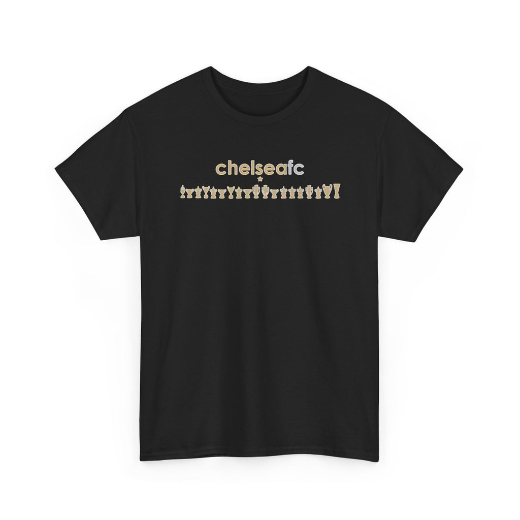 Chelsea FC Retro Silhouette Tee — Beige Logo Football Fans Shirt
