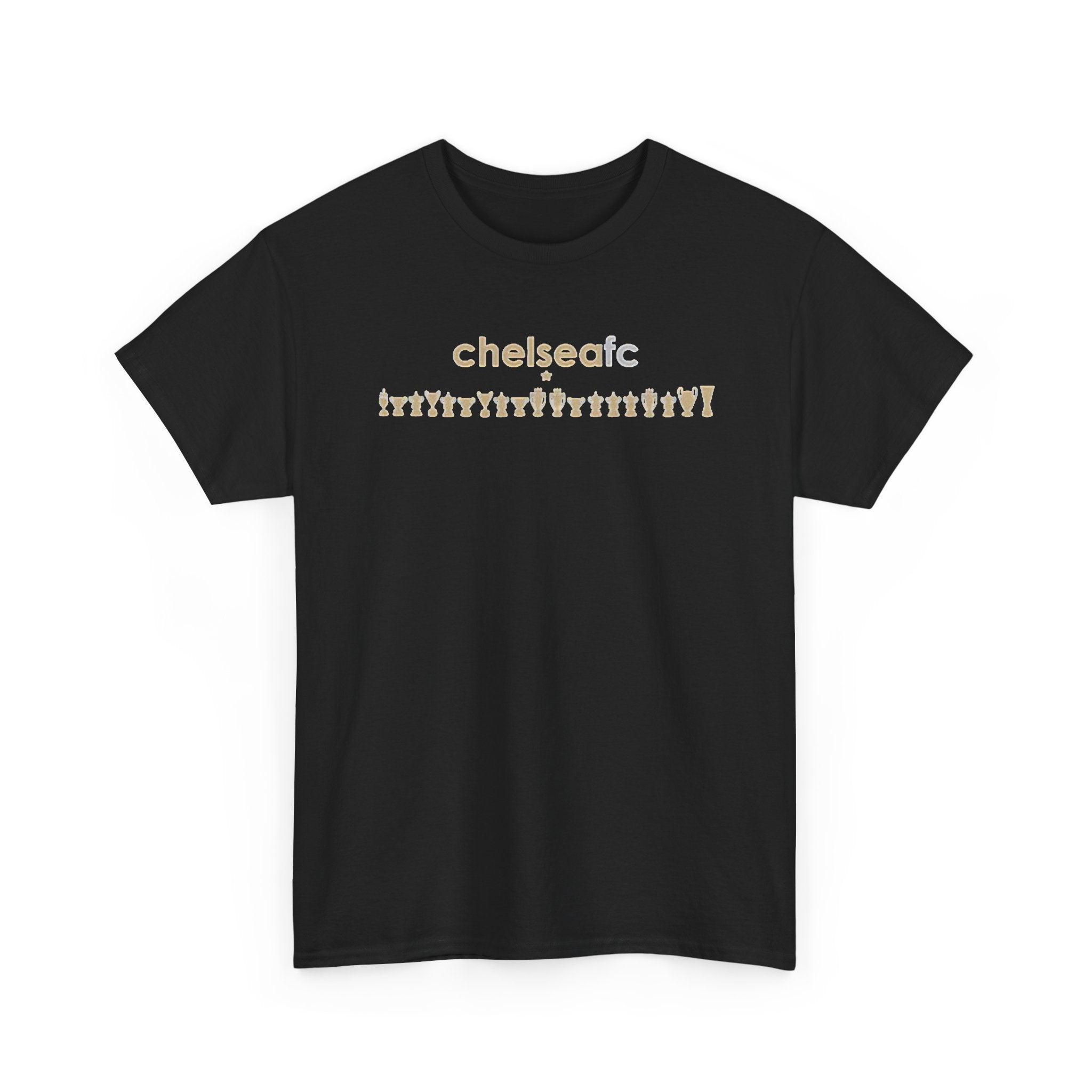 Chelsea FC Retro Silhouette Tee — Beige Logo Football Fans Shirt