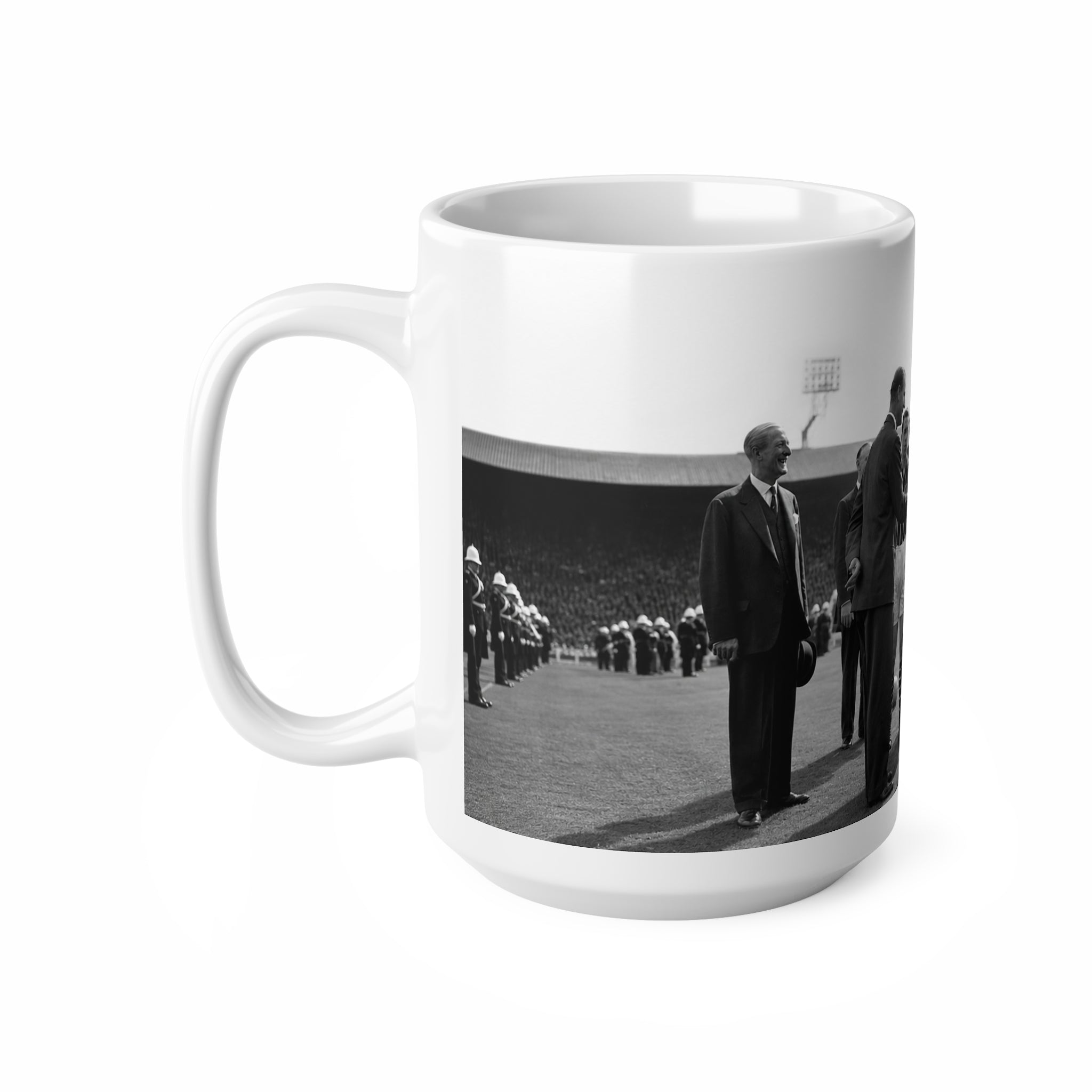 Manchester City 1956 FA Cup Final Team Photo Mug — Retro Black & White Football Ceramic Coffee Cup (11oz, 15oz)