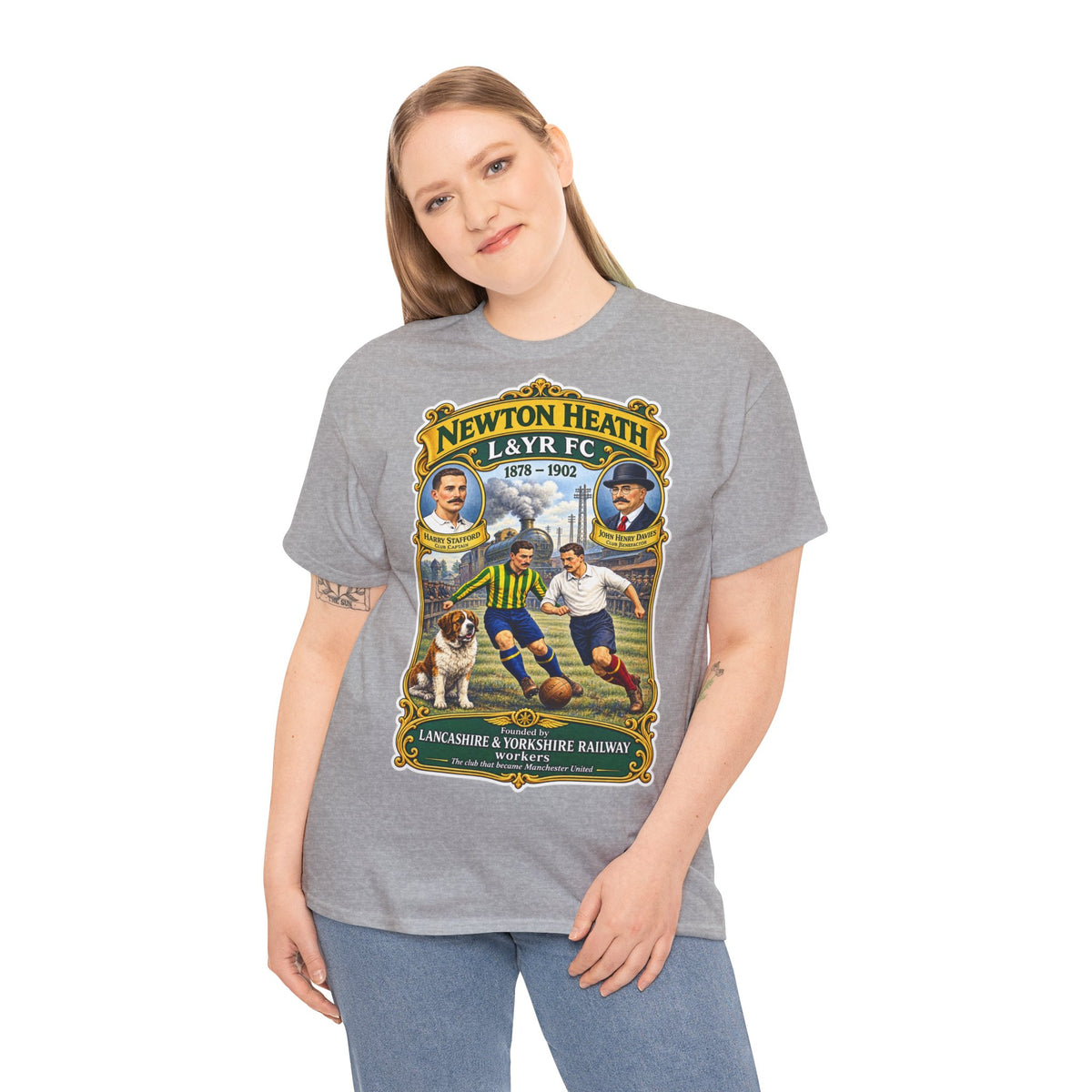 Newton Heath L&YR FC Vintage Football Tee — Lancashire & Yorkshire Railway Soccer Shirt