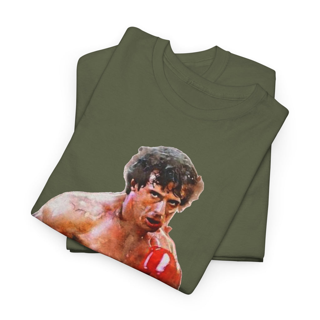 Boxer Rocky Painting T‑Shirt — Vintage American Flag Boxing Tee