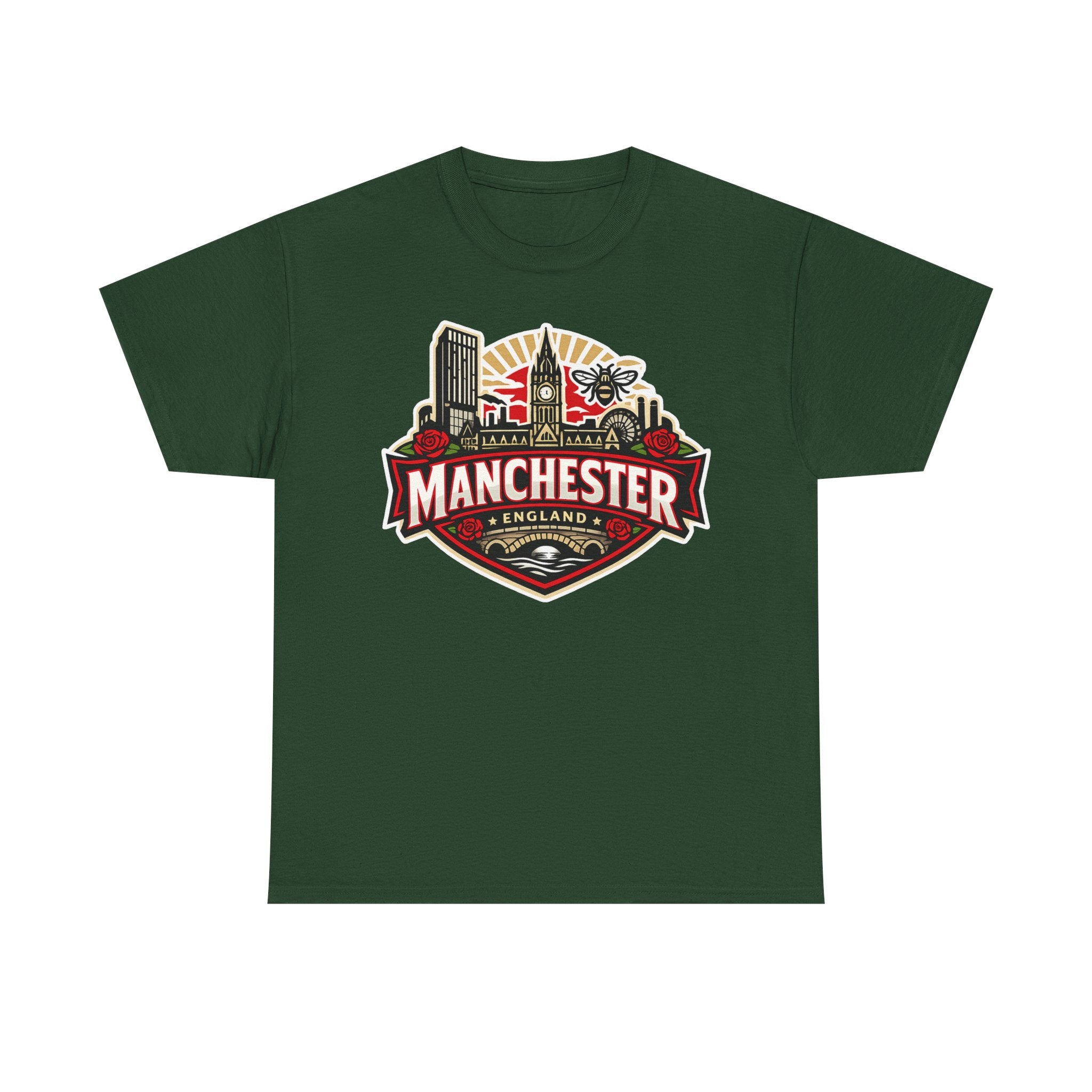 Manchester England Skyline T-Shirt — Vintage City Crest Tee