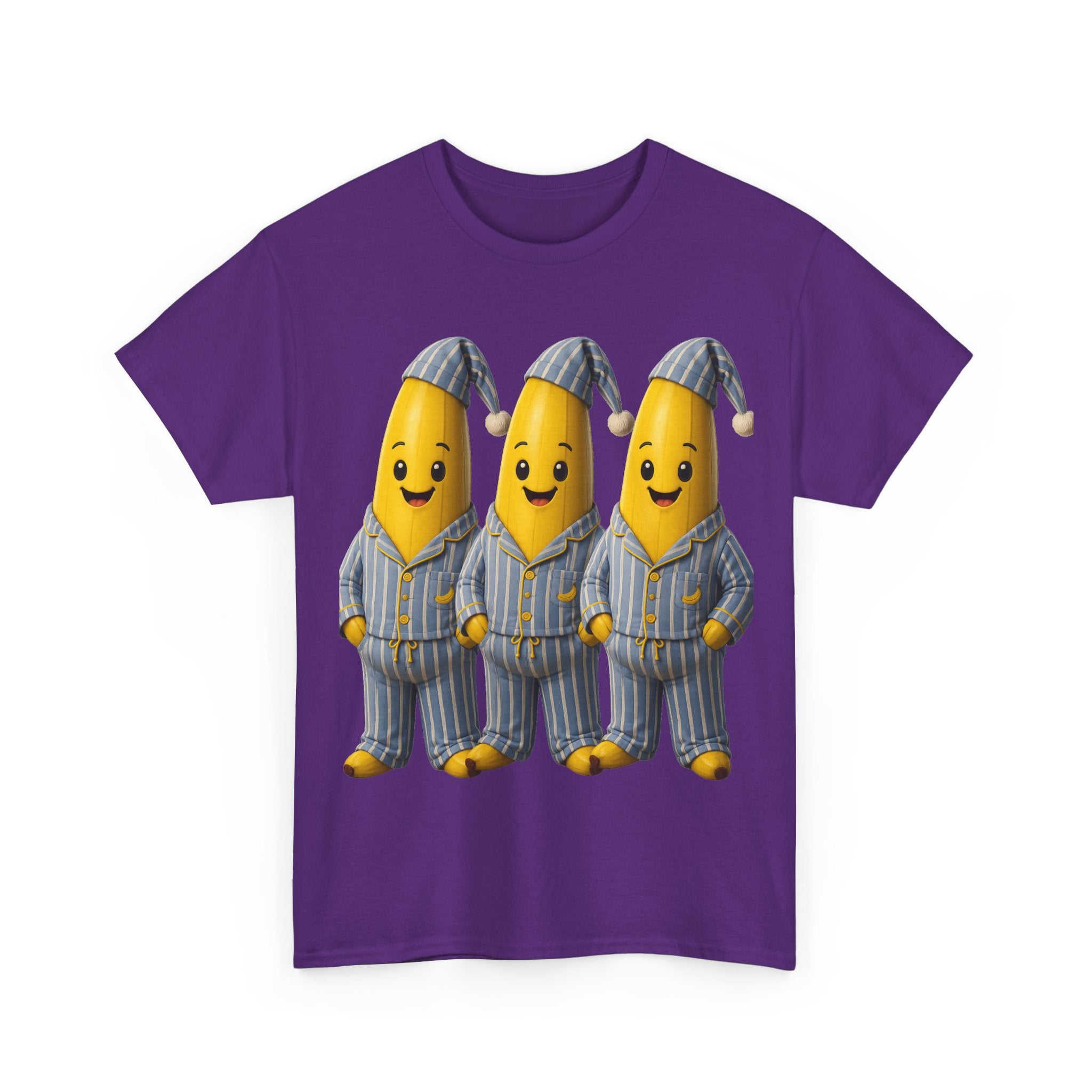 Bananas in Pyjamas – Three Smiling Bananas in Striped Pajamas Graphic T-Shirt