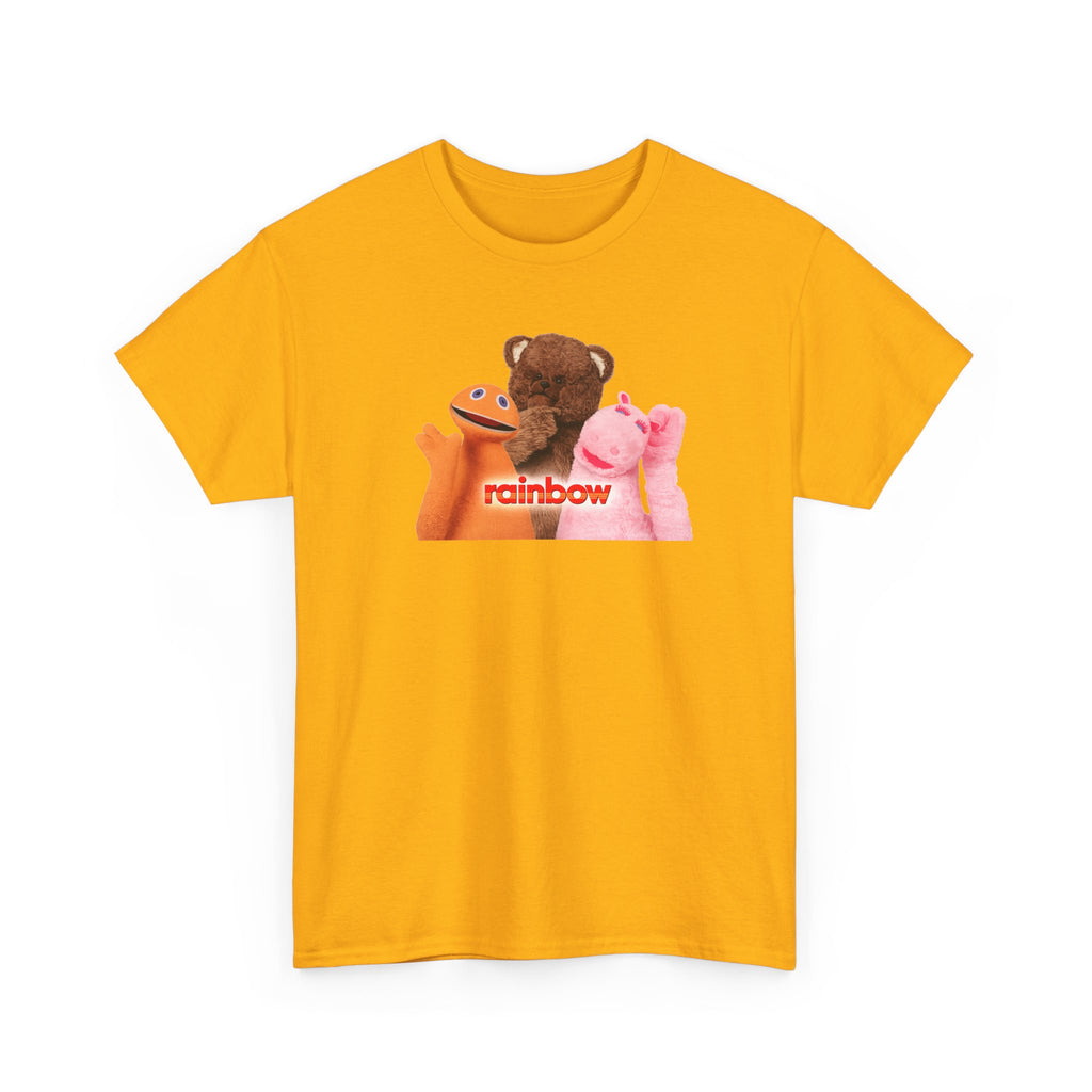 Rainbow Kids TV Zippy, George and Bungle Puppets T-Shirt — Cute Teddy & Hand Puppets Graphic Tee