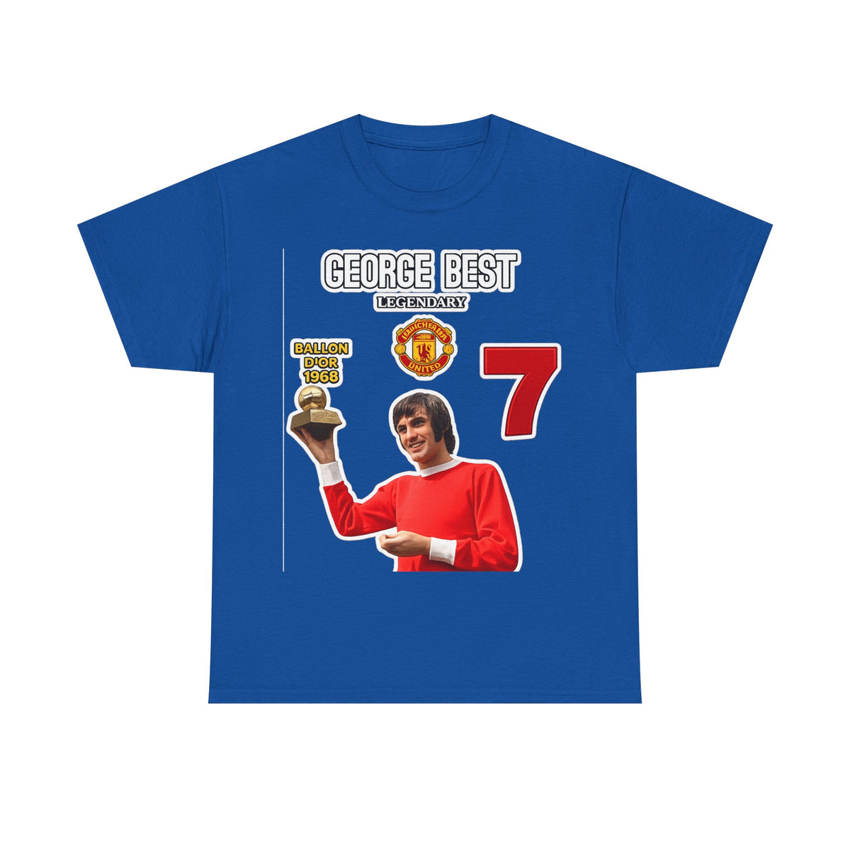 George Best Manchester United #7 Vintage Soccer T-Shirt – Ballon d'Or Tribute