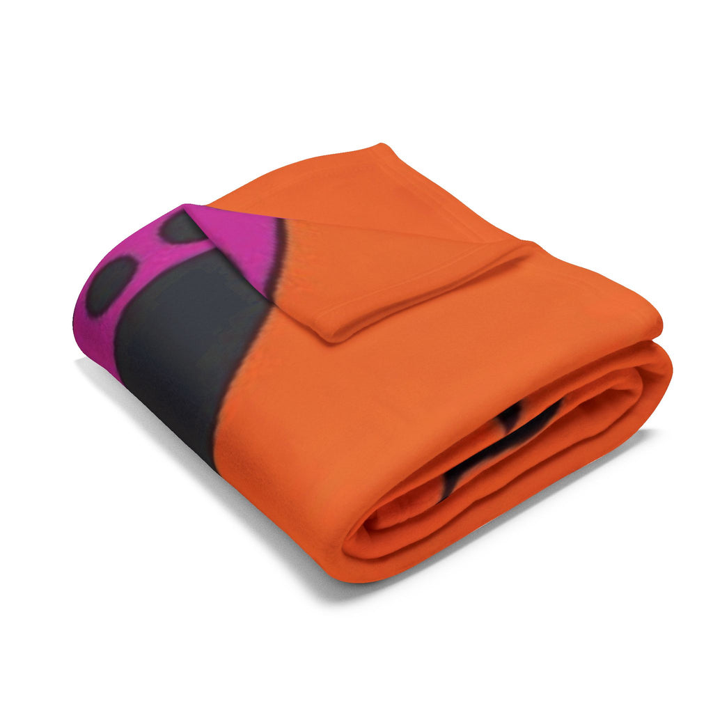 Halloween Minnie Mouse Fleece Blanket – "Happy Halloween" Orange Cozy Throw