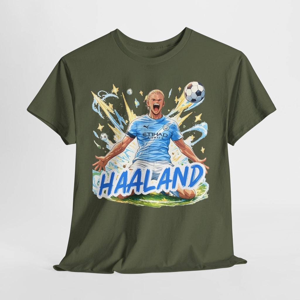 Erling Haaland Anime Fan Tee — Celebratory Football Player Graphic T-Shirt