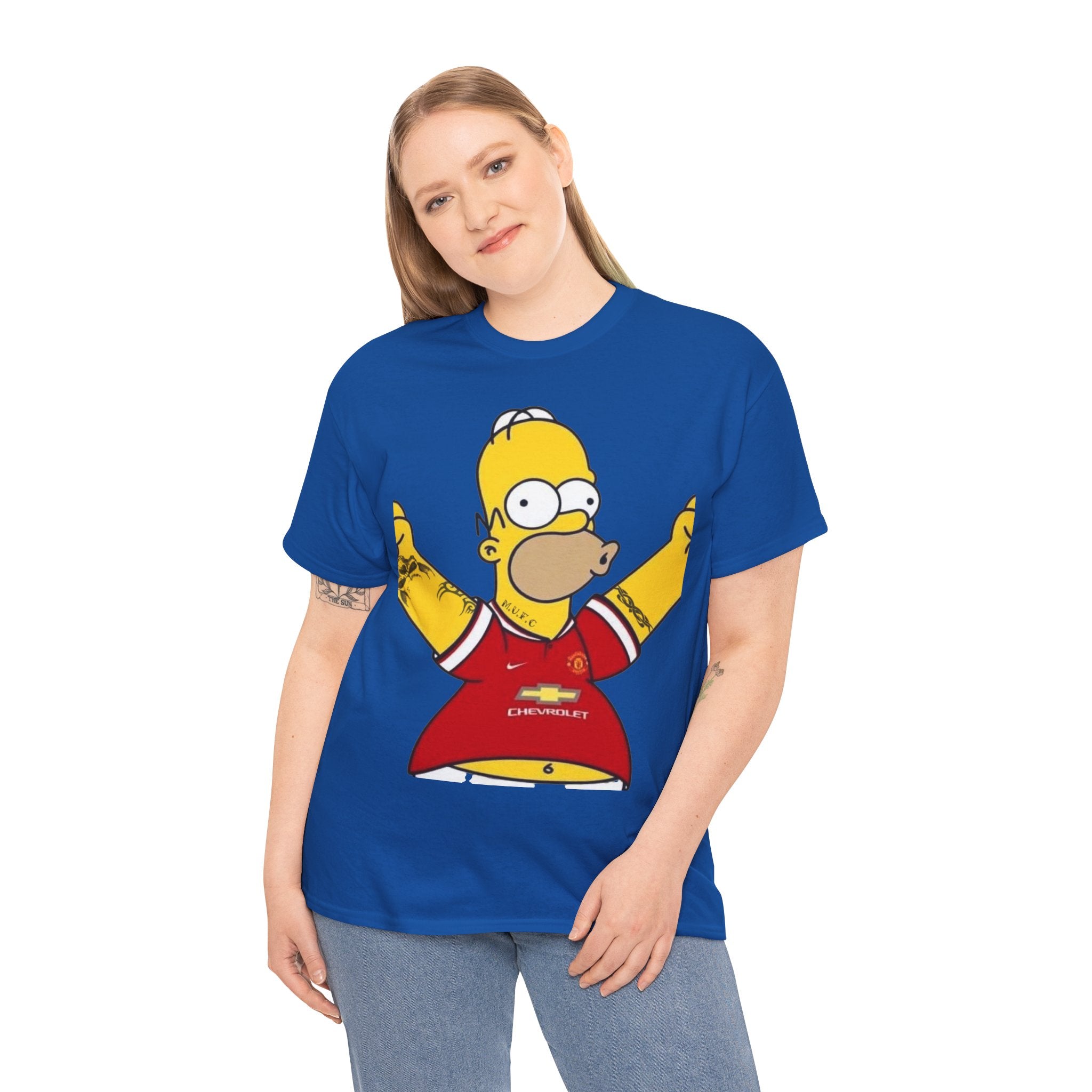 Homer Simpson Manchester Fan T-Shirt — Cartoon Football Supporter Tee
