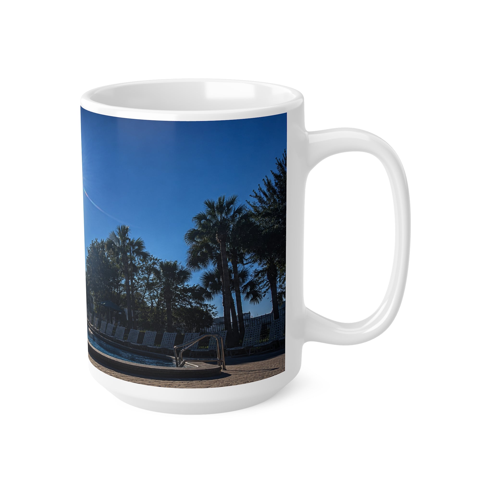 Rosen Inn Closest to Universal Sunrise Poolside Mug — 11oz & 15oz Ceramic Coffee Cup