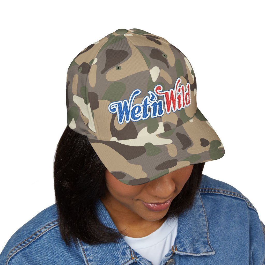 Wet 'n Wild Retro Embroidered Cap — Patriotic Red & Blue Retro Baseball Hat