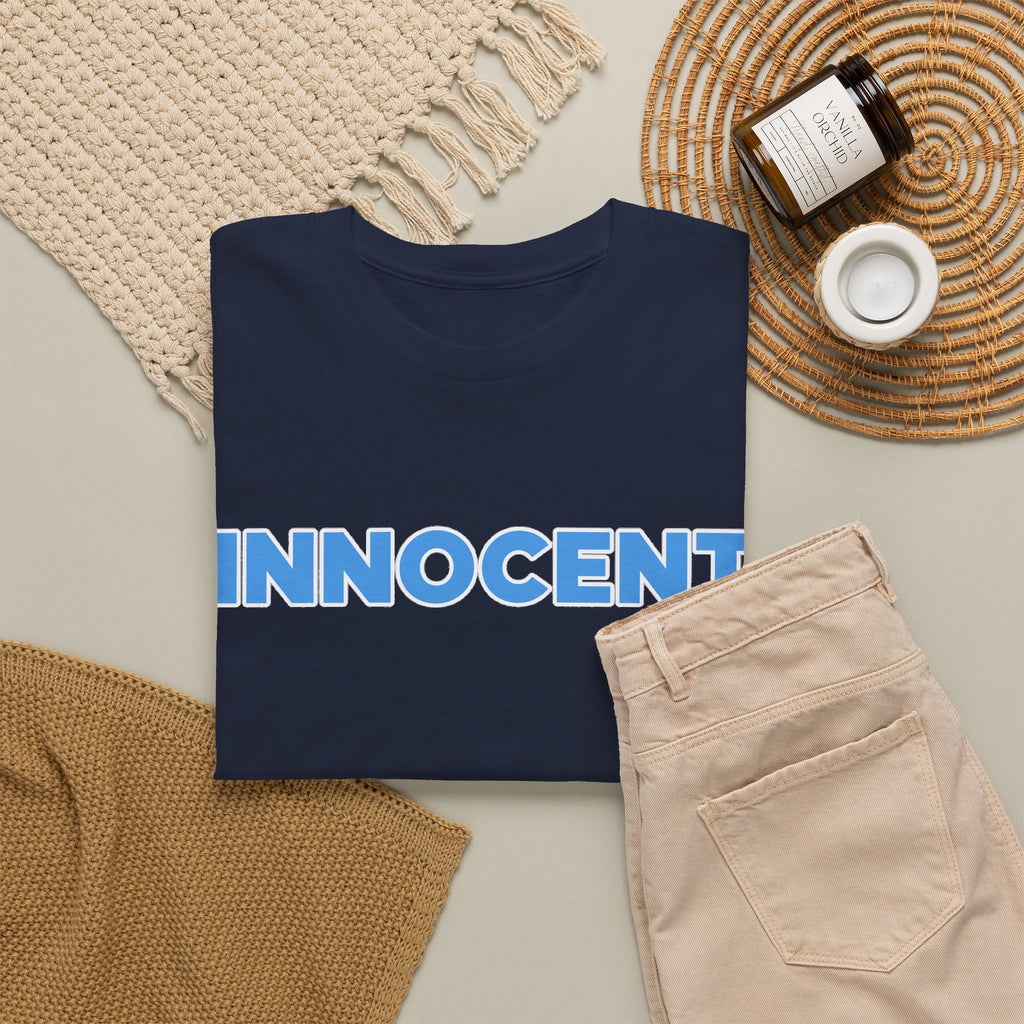 Innocent Graphic Tee — Bold Blue Statement Cotton T-Shirt