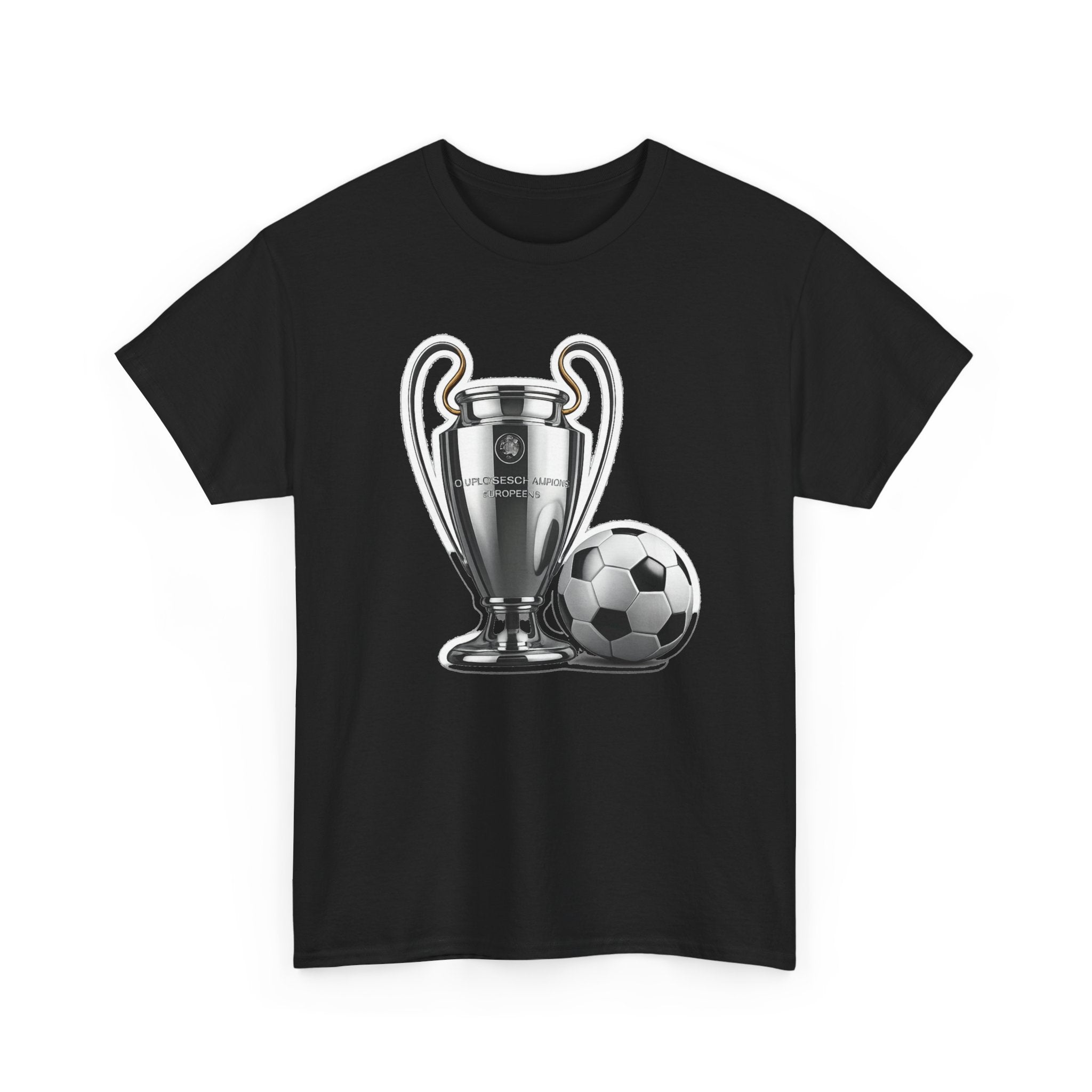 European Cup / Champions League Trophy & Ball Graphic Cotton T-Shirt