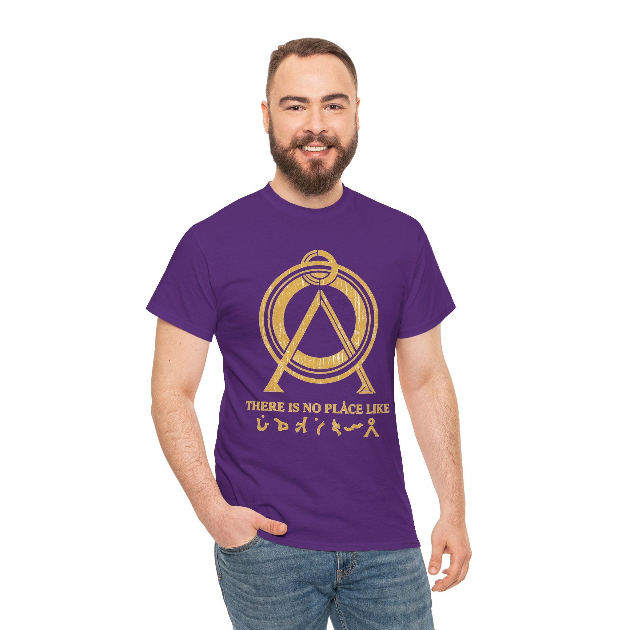There Is No Place Like Home Graphic Tee — Vintage Gold Sigil T‑Shirt