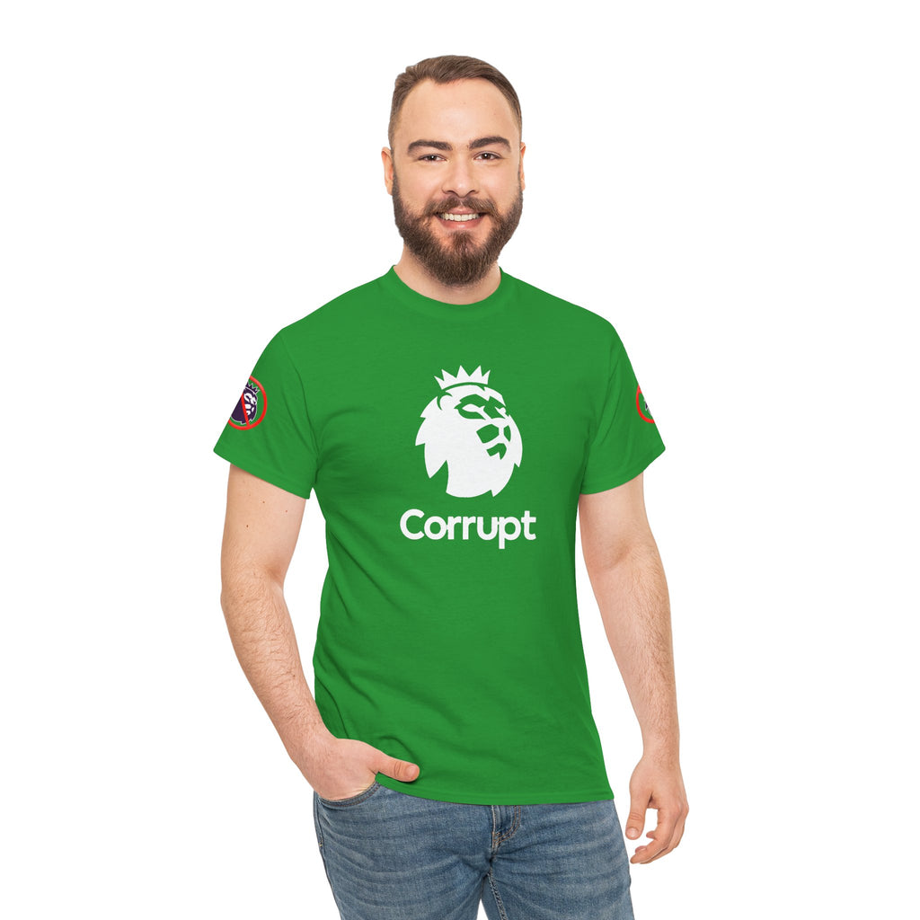Premier League Corrupt Lion Cotton Tee — Satirical Graphic T-Shirt