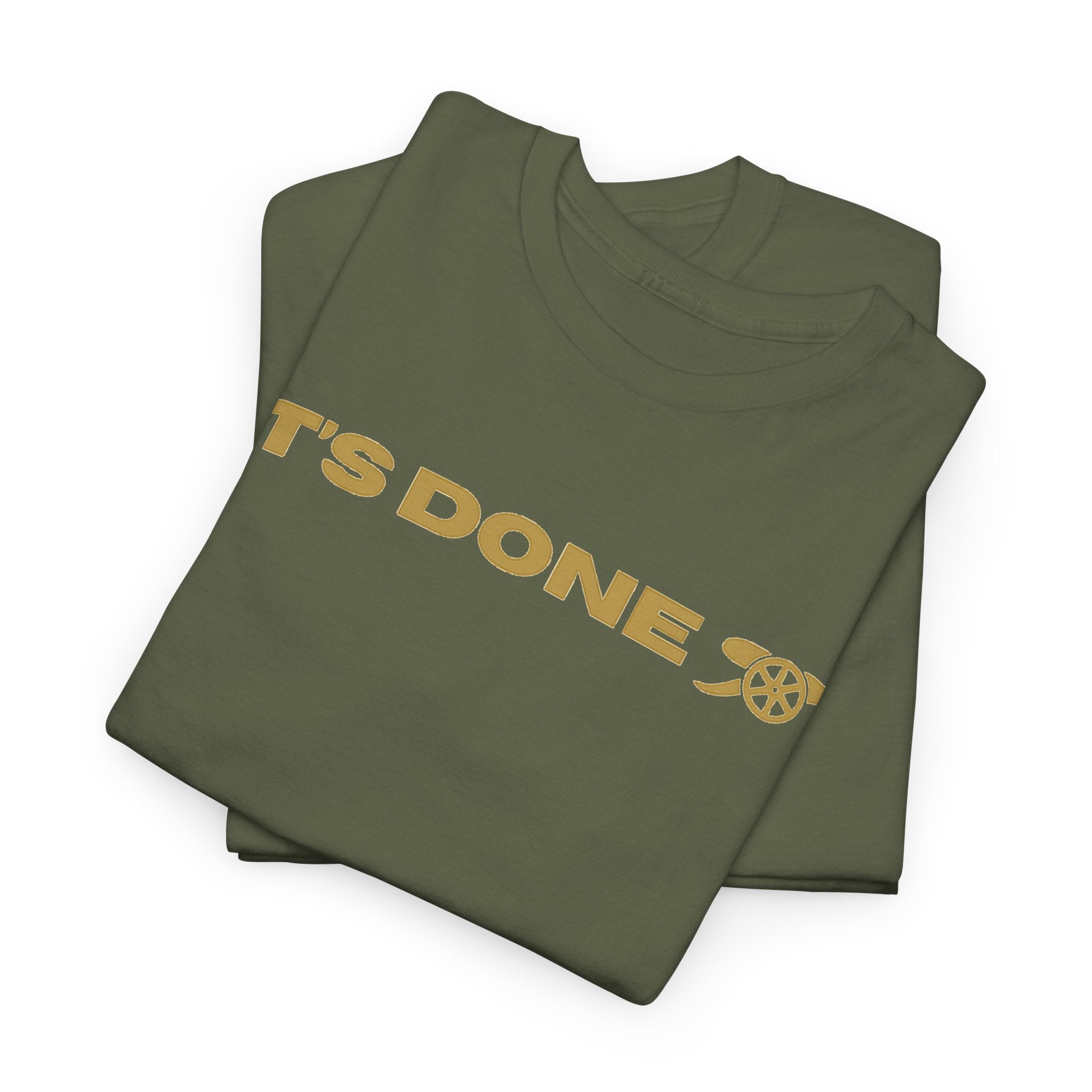 It's Done Arsenal Champions T-Shirt – Minimalist Gold Script Tee