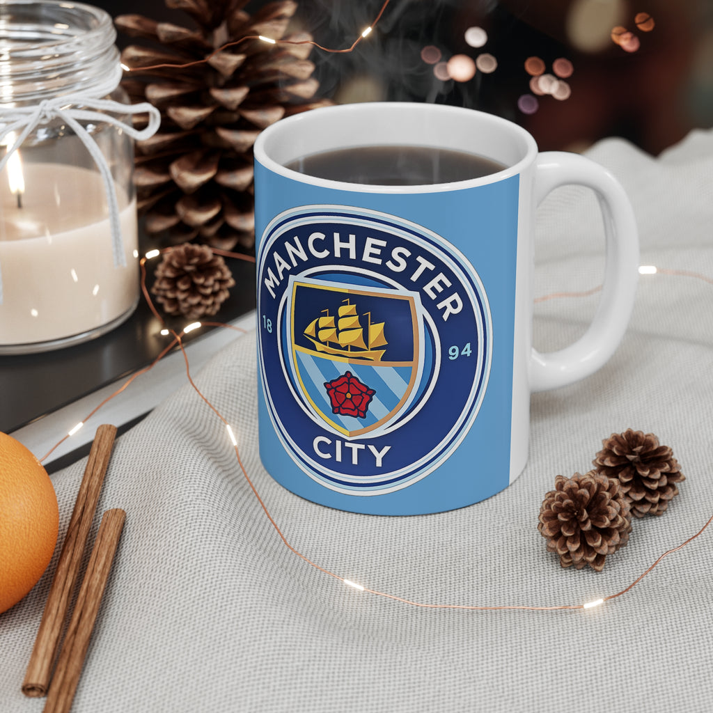 Manchester City Football Club Ceramic Coffee Mug — 11oz & 15oz Team Crest Design