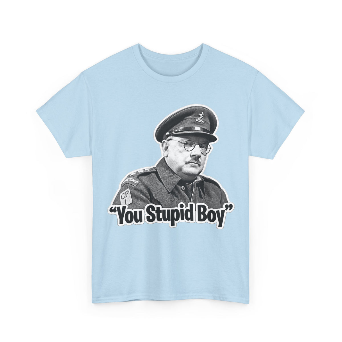 Dads Army Inspired You Stupid Boy T-Shirt — Vintage Cop Illustration Funny Graphic Tee