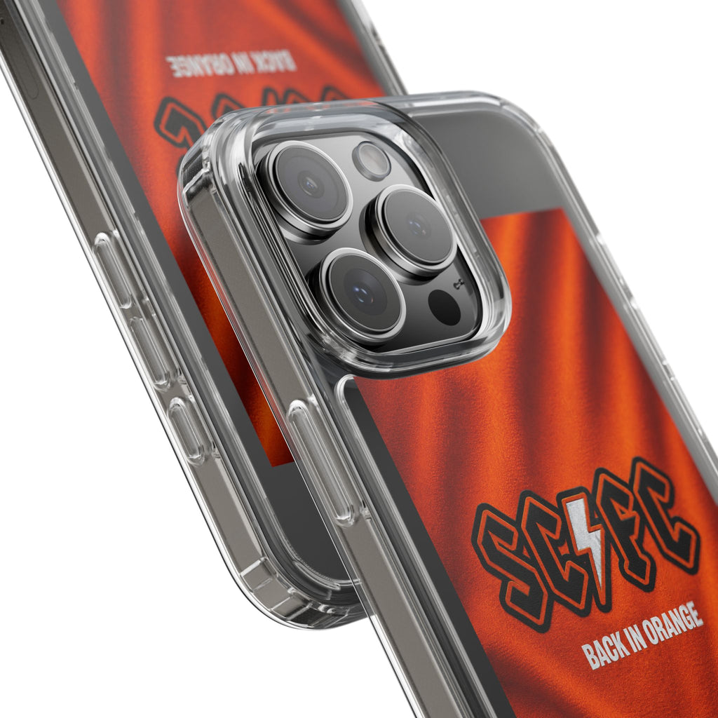 Salford CIty Inspired Phone Case — 'SCFC Back in Orange' Clear Protective Cover