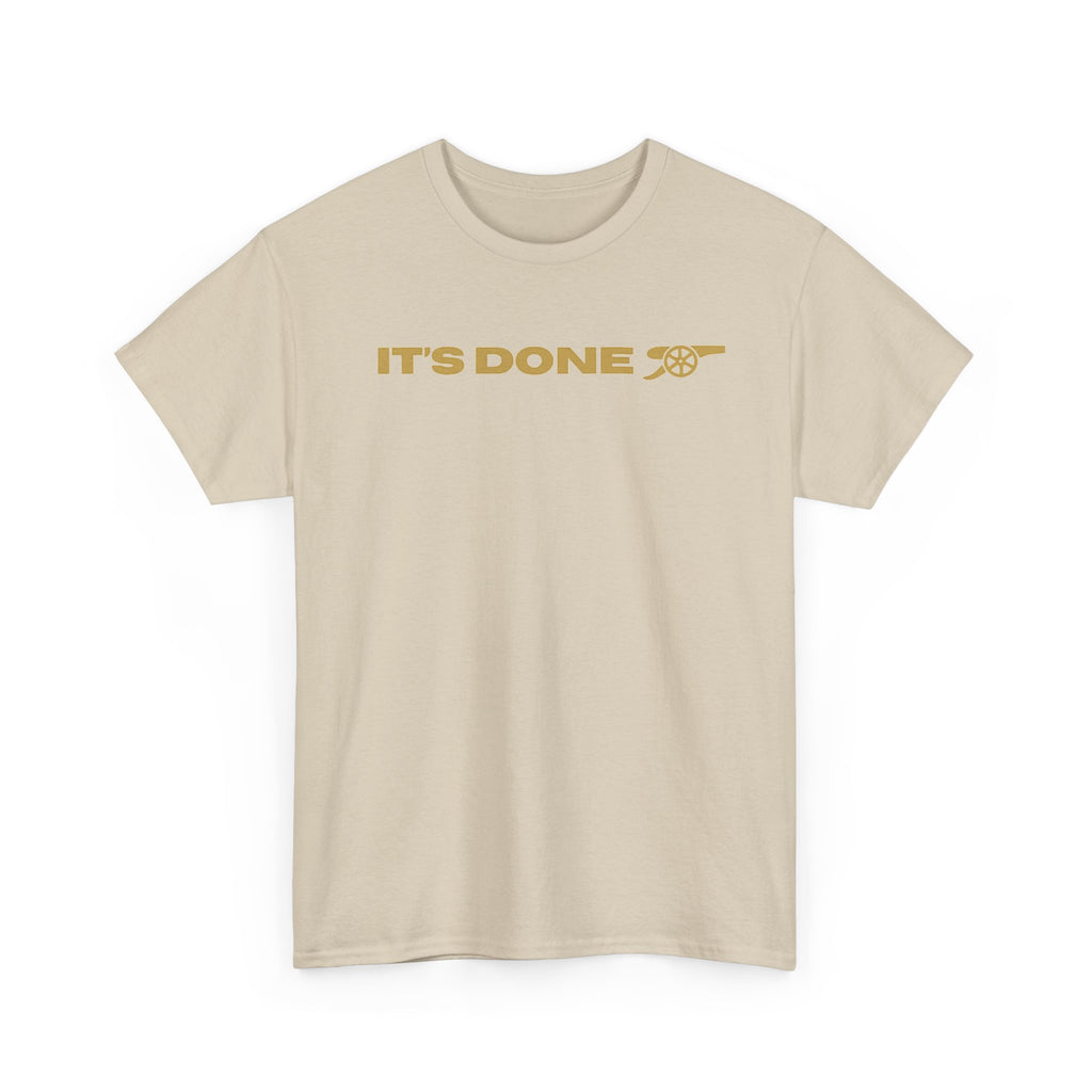 It's Done Arsenal Champions T-Shirt – Minimalist Gold Script Tee