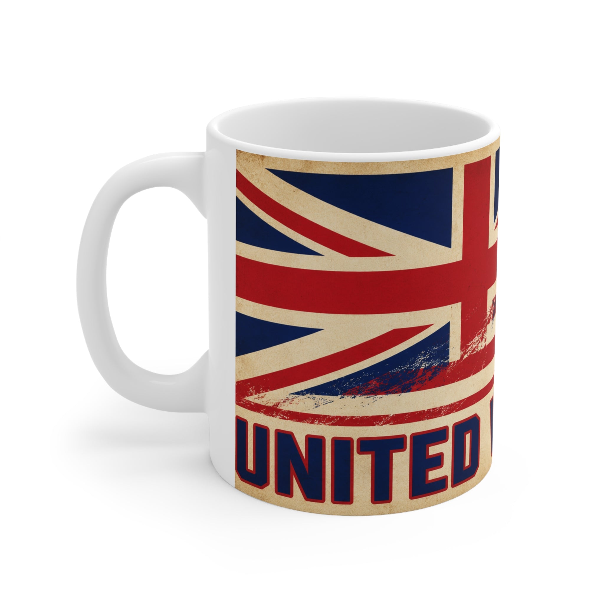United We Stand Ceramic Coffee Mug — Vintage UK & USA Flag 11oz/15oz