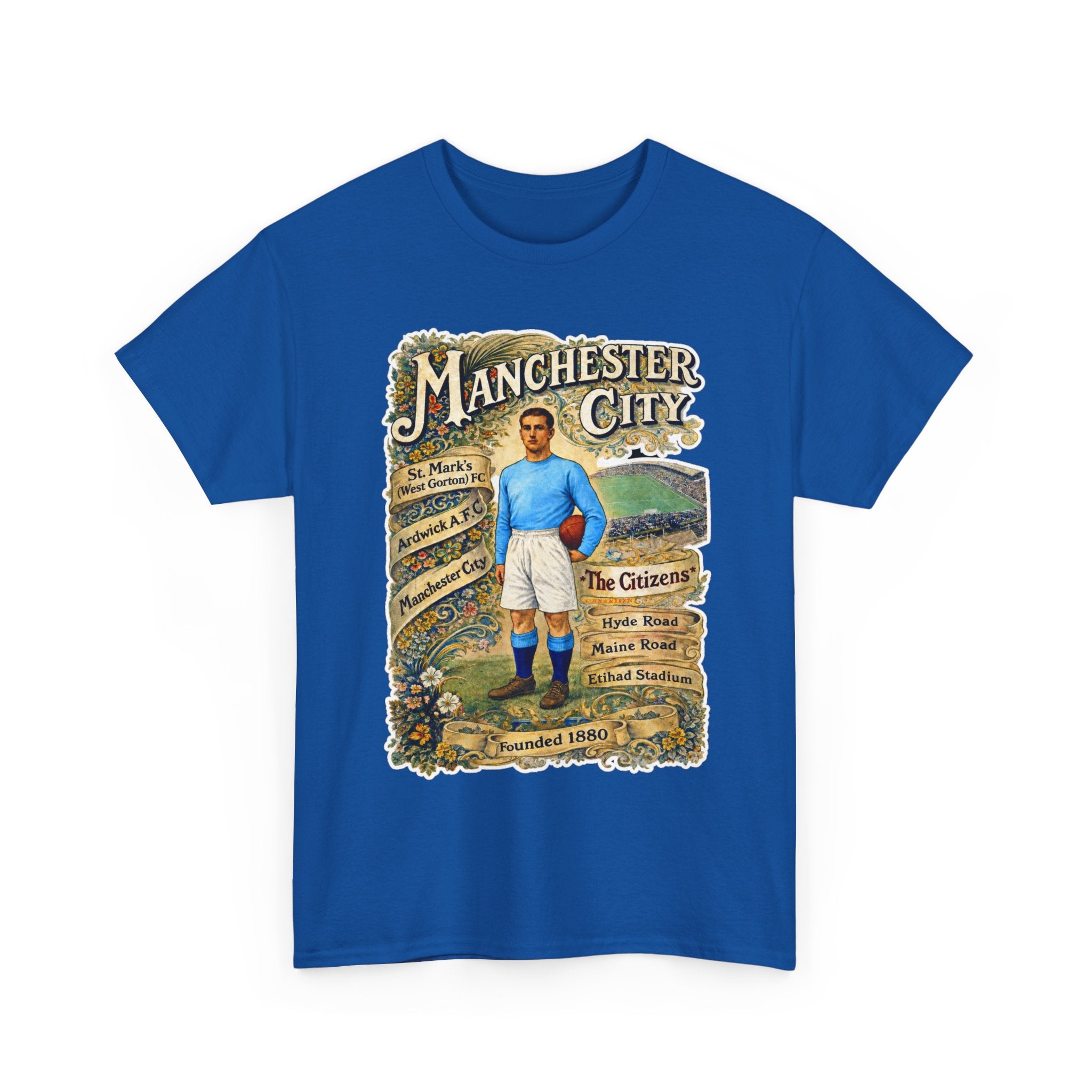 Manchester City Vintage Football Tee — Retro Soccer Graphic T-Shirt
