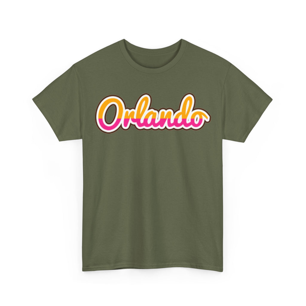 Orlando Retro Script Tee — Vintage Sunset City Souvenir Shirt